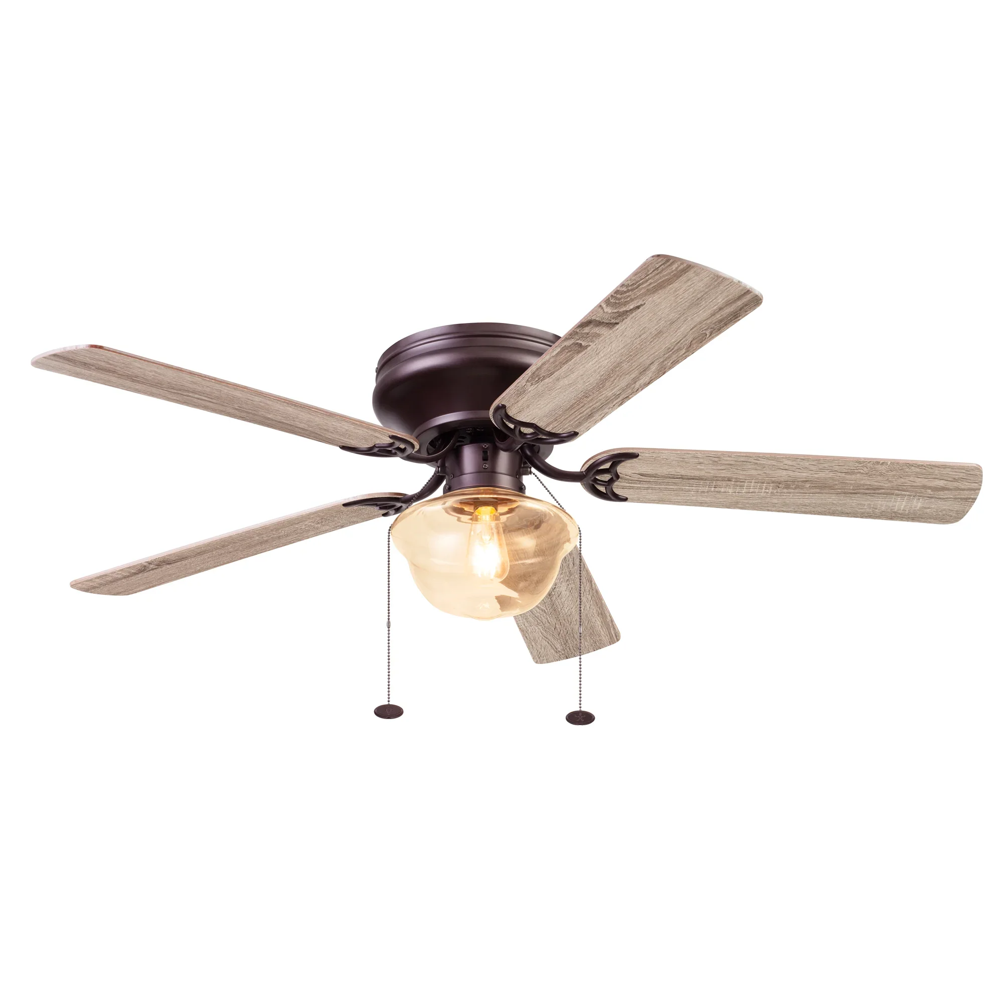 Better Homes & Gardens Wyndham 52 Bronze Ceiling Fan with Light, 5 Blades, Pull Chains & Reverse Airflow