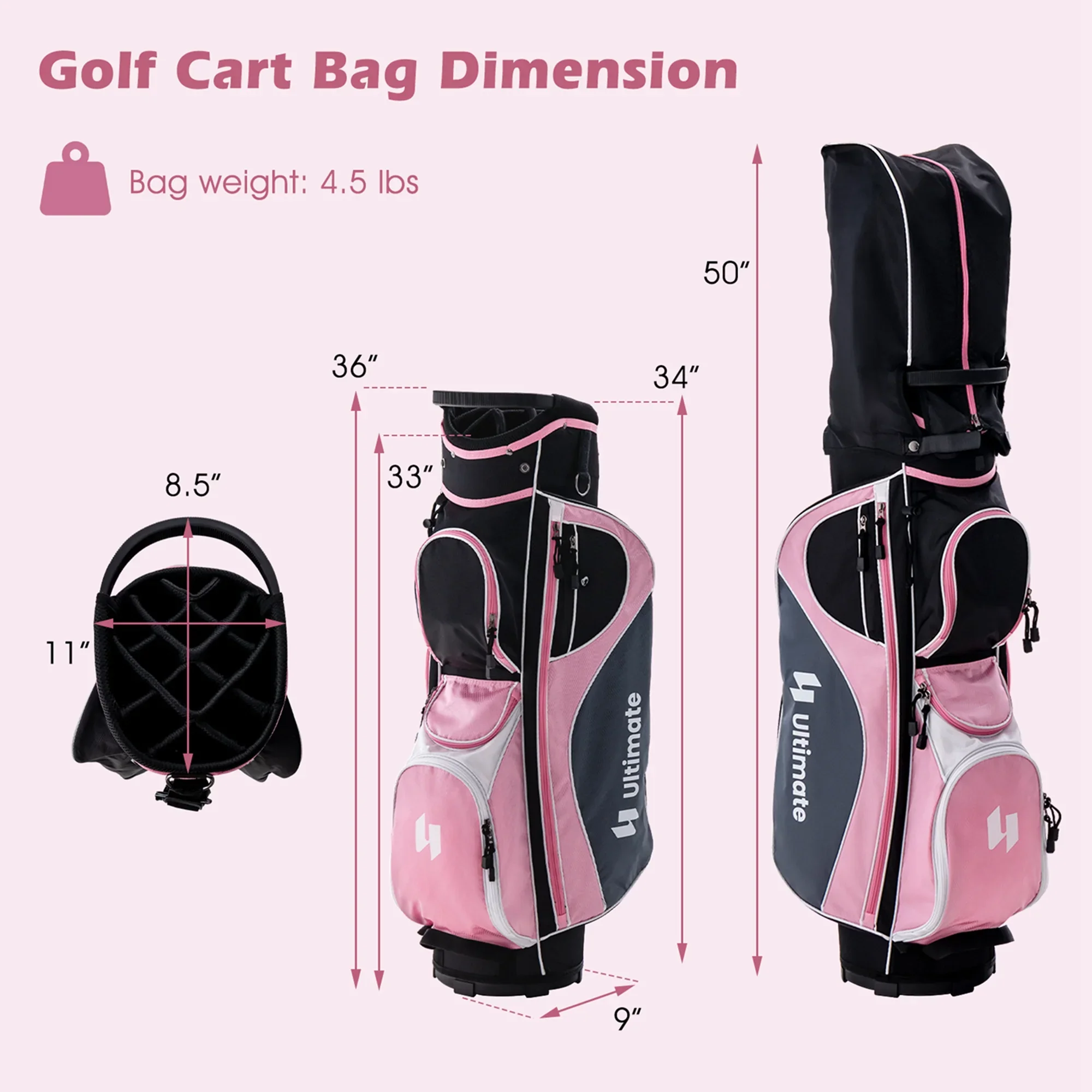 Ultimate Women’s Complete Golf Club Set Golf Club Package Set w/ Rain Hood, Right Hand Purple