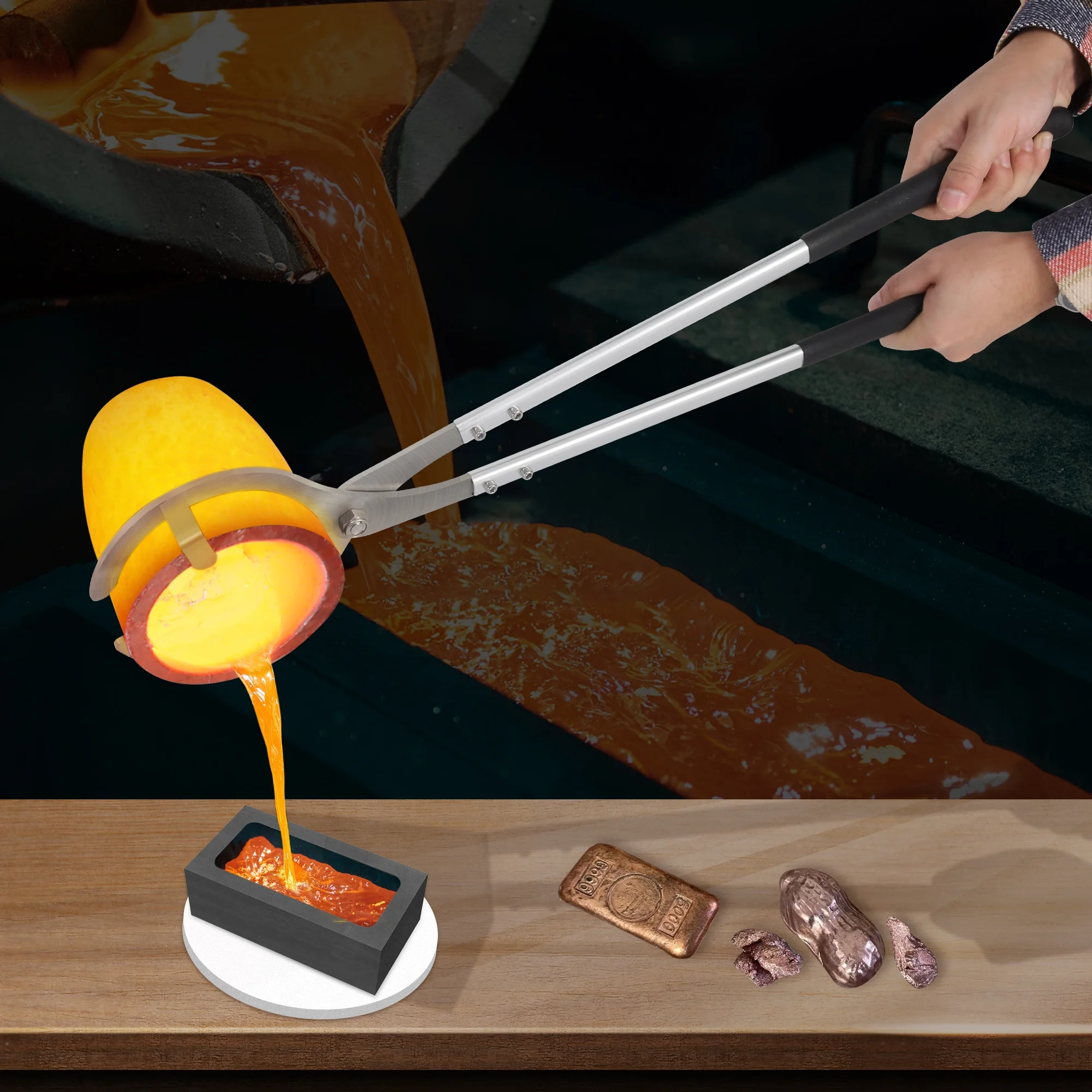 7KG Propane Melting Furnace Kit with Two Tongs and Crucible, All New Kiln Metal Foundry Furnace Smelting Gold Silver Copper Aluminum, Metal Recycle Home Smelting Casting Tool(7KG) - Image 7