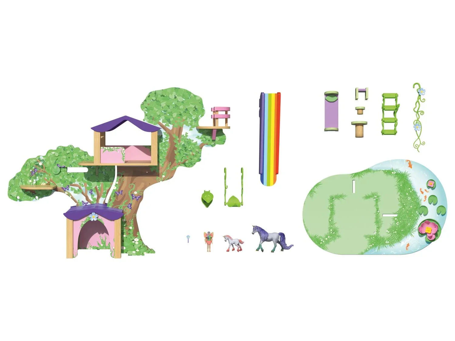 Playtive Ferme, enclos de zoo ou arbres  fes