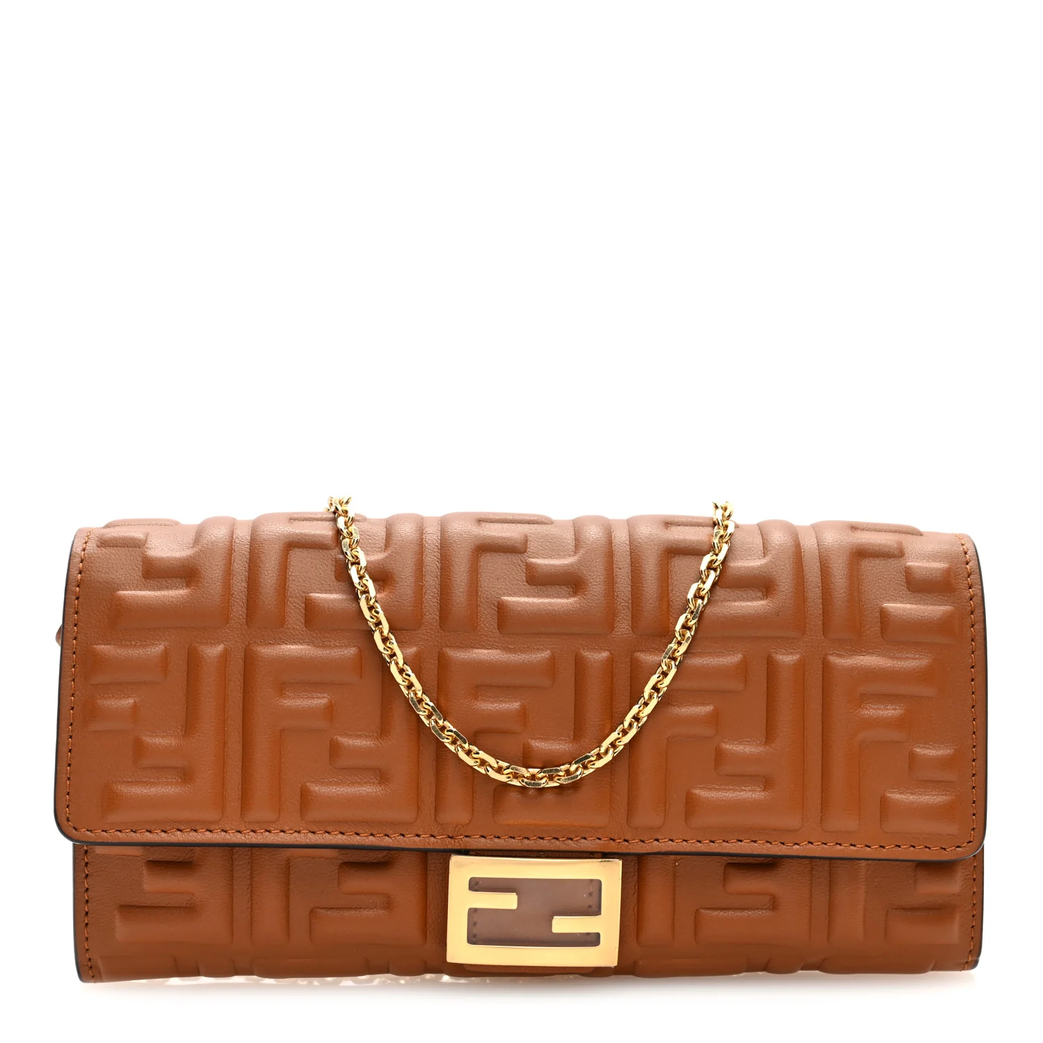 Nappa Matisse FF Embossed Continental Wallet On Chain Coloniale