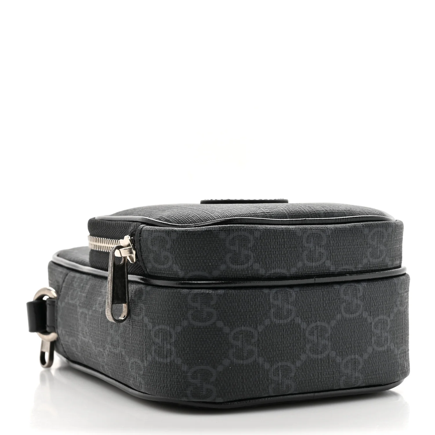 GG Supreme Monogram Azalea Calfskin Mini Retro Interlocking G Bag Black
