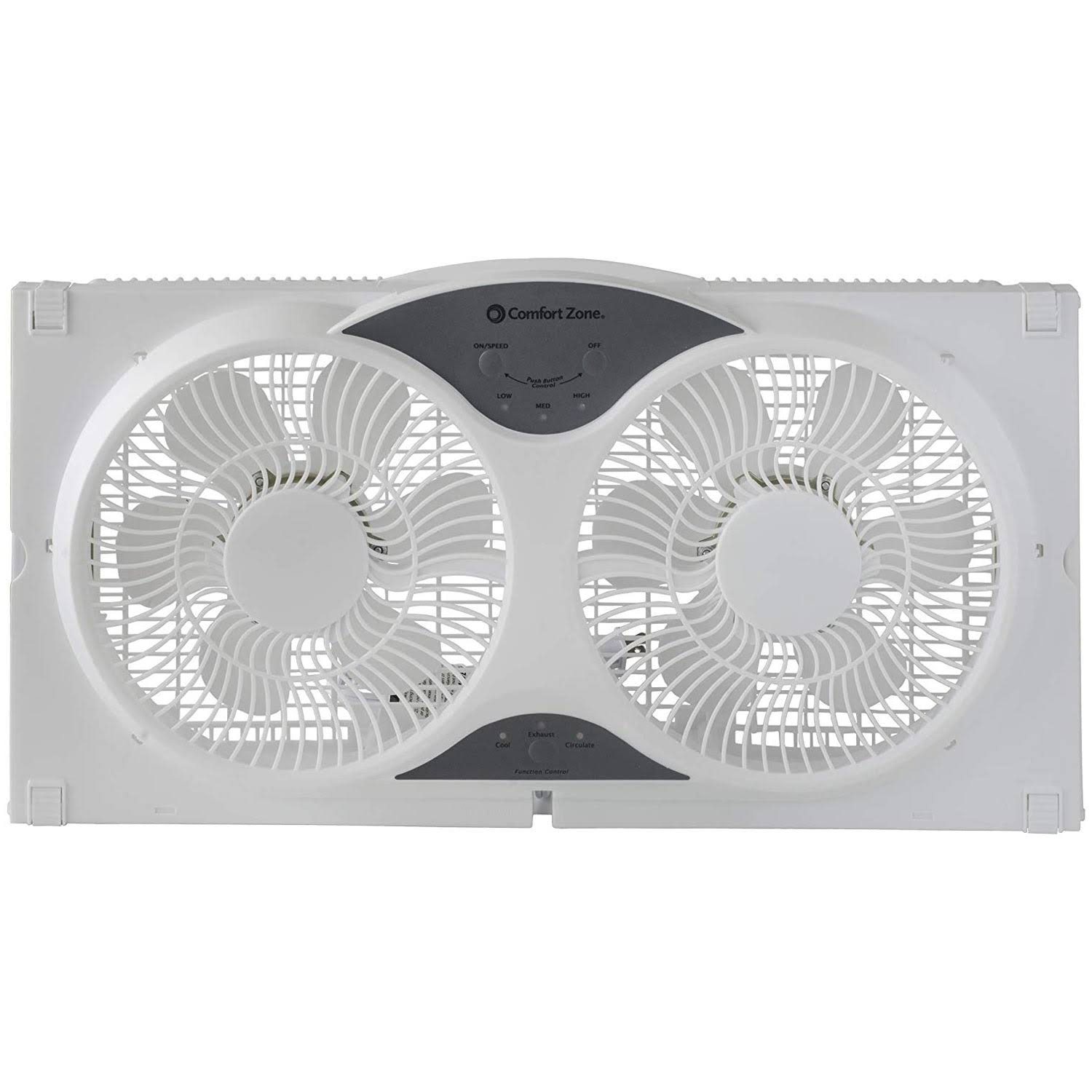Comfort Zone CZ310R Reversible Twin Window Fan with Remote