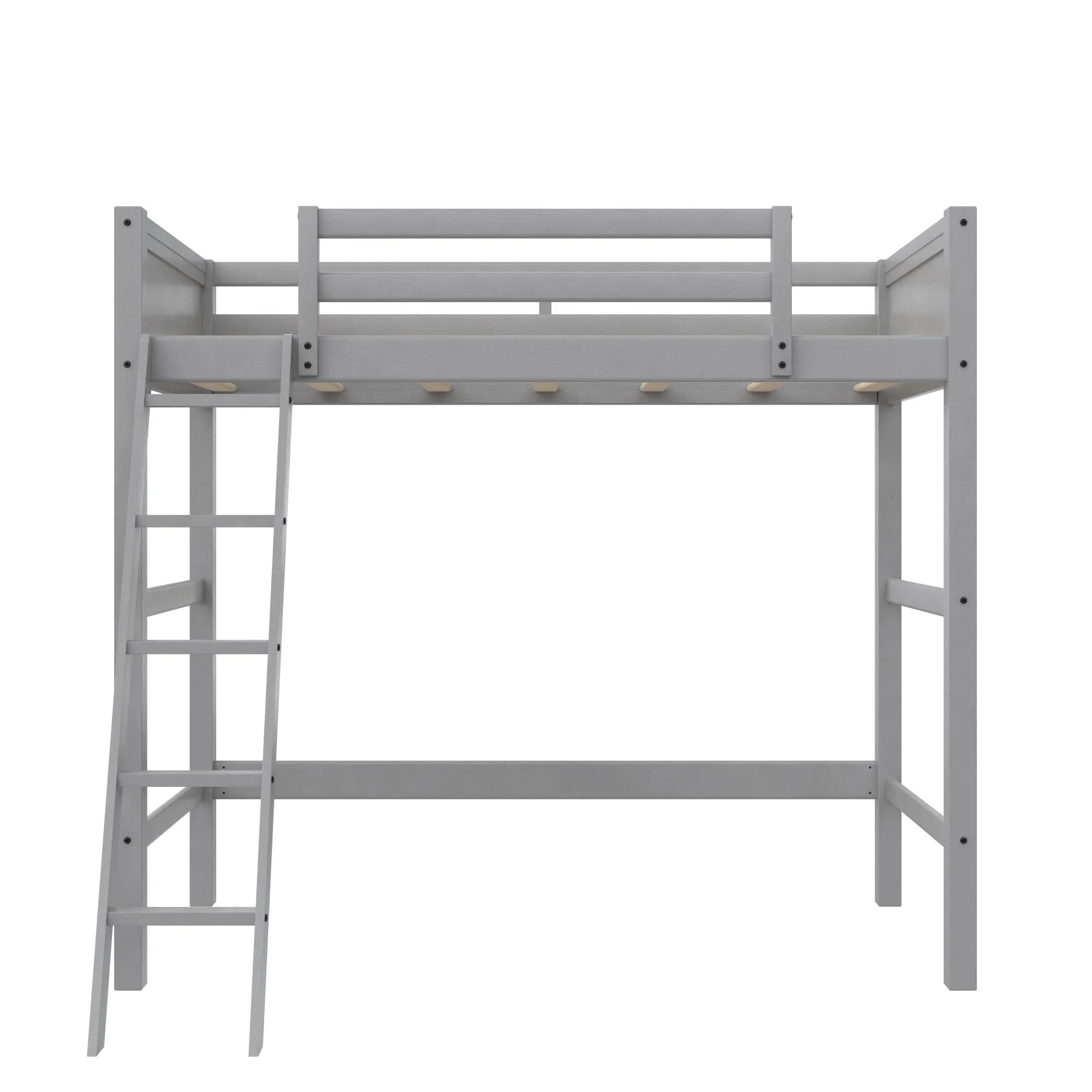 Your Zone Kiarah Twin Loft Bed with Ladder, White
