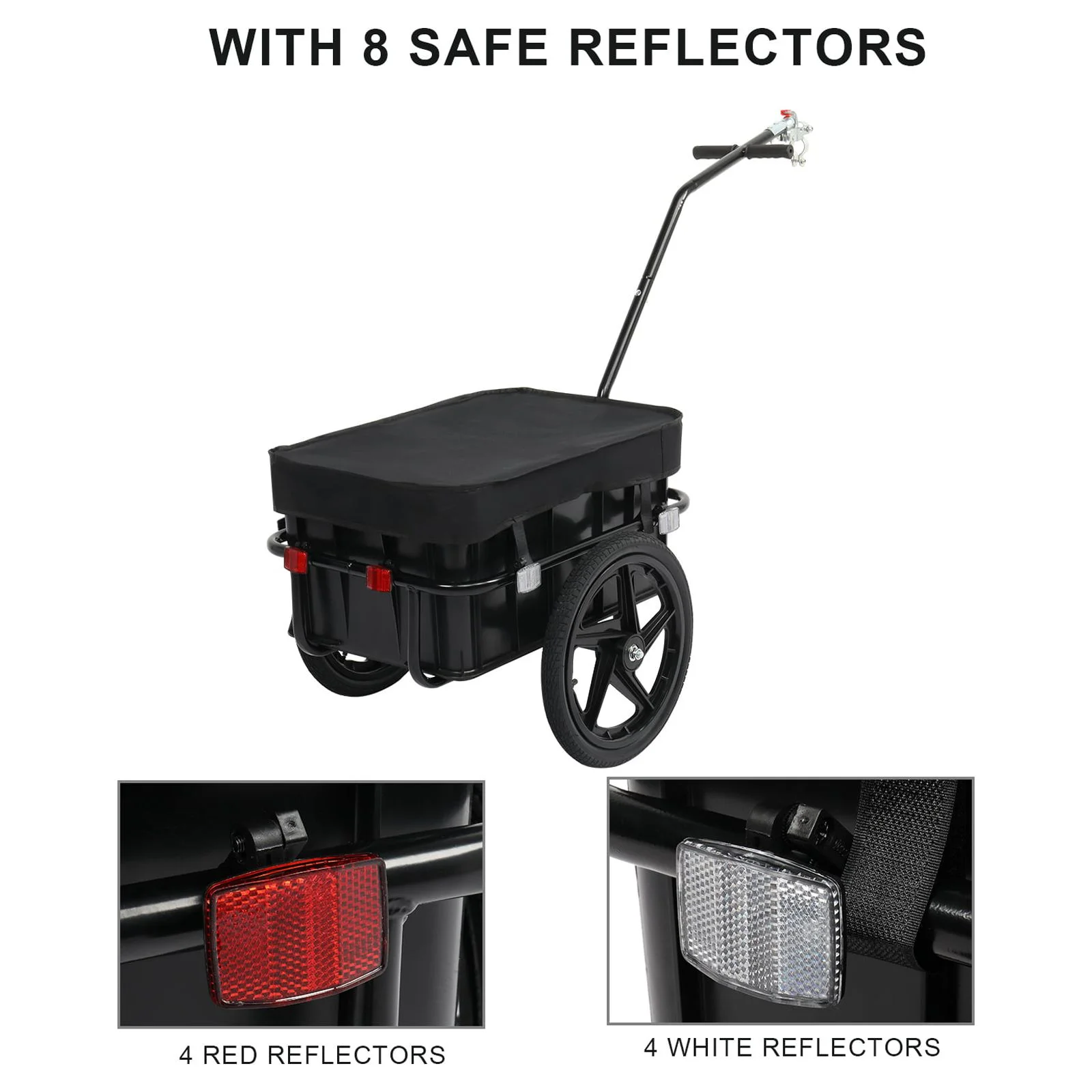 Bike Cargo Trailer, Bicycle Wagon Trailer W/Universal Coupler Waterproof Cover - Image 6
