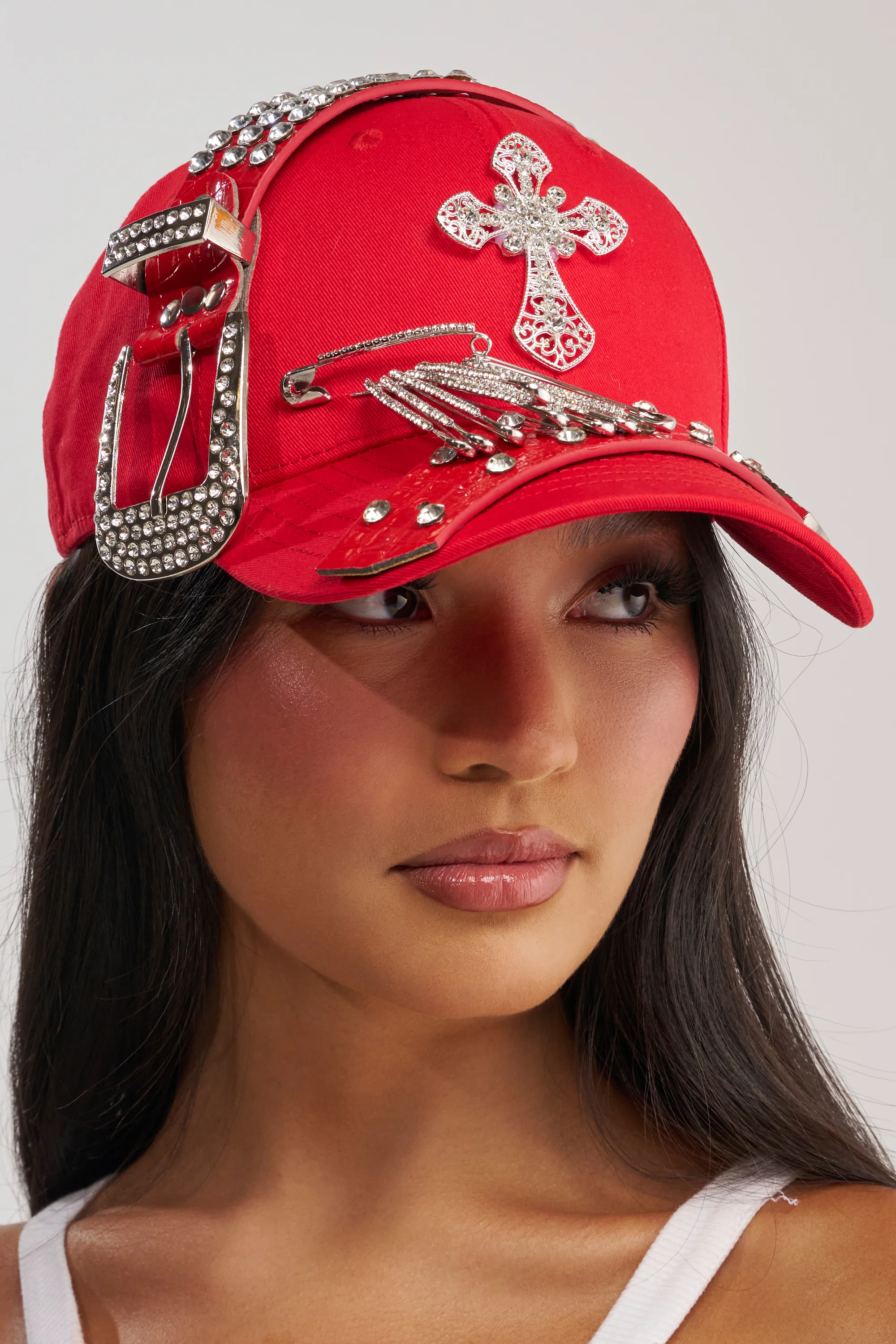 BUCKLE UP EMBELLISHED BASEBALL HAT - Akira Store