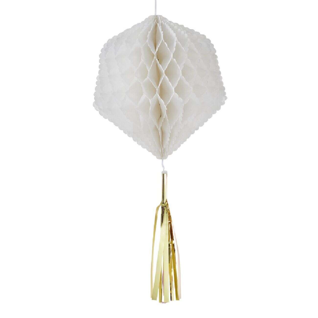 Suspension en papier blanc de forme géométrique x 3