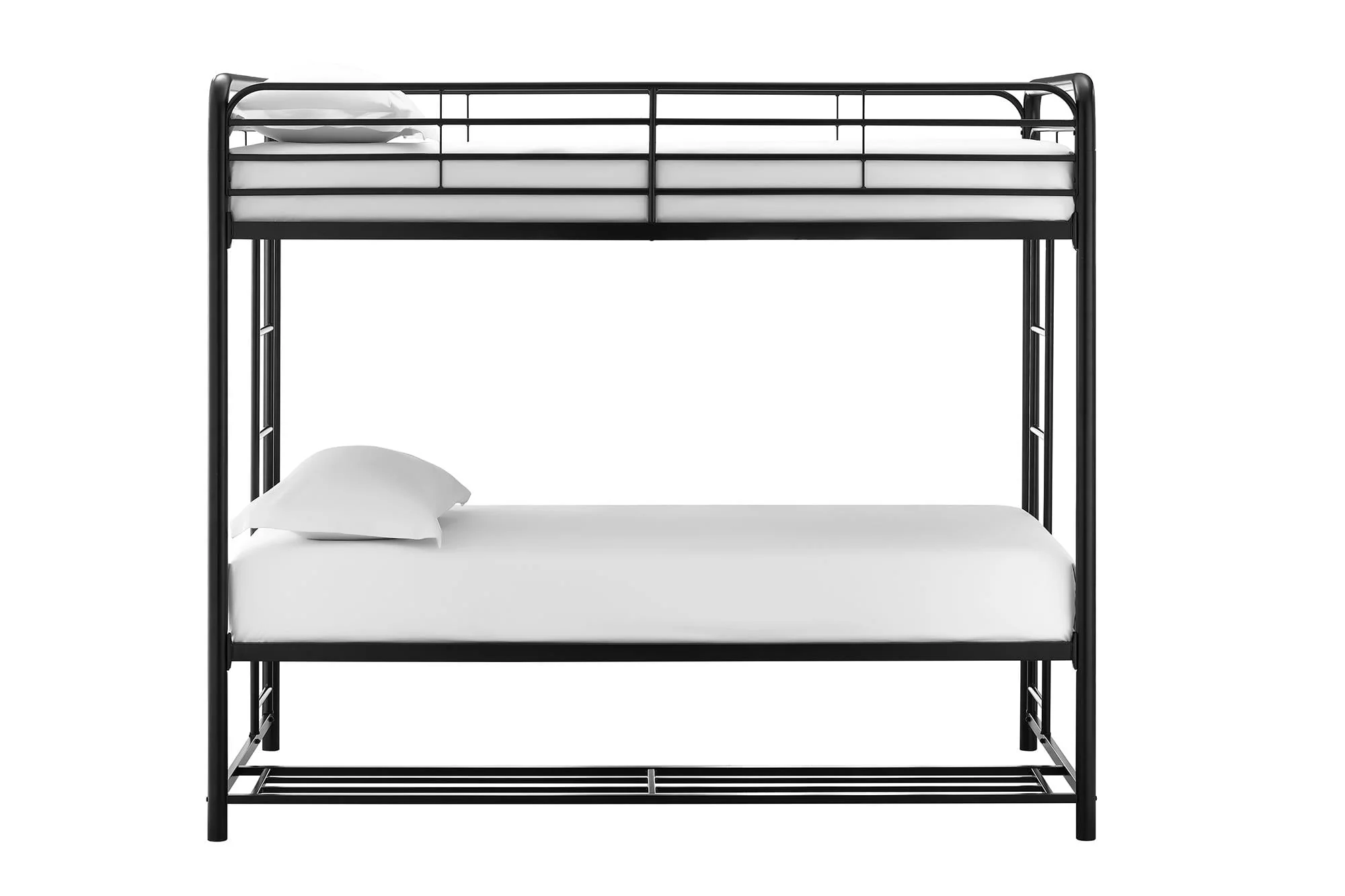 Twin over Twin Metal Bunk Bed with Storage Bins, Black - Image 7