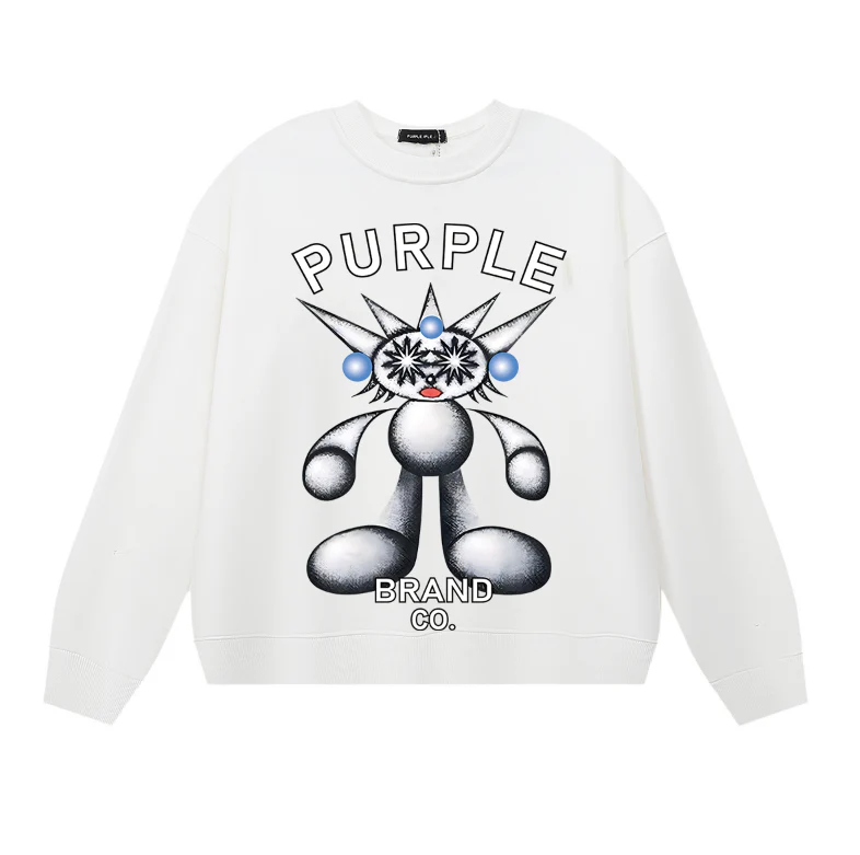 Purple Men's Long-Sleeve T-shirt Sweatshirt 1157