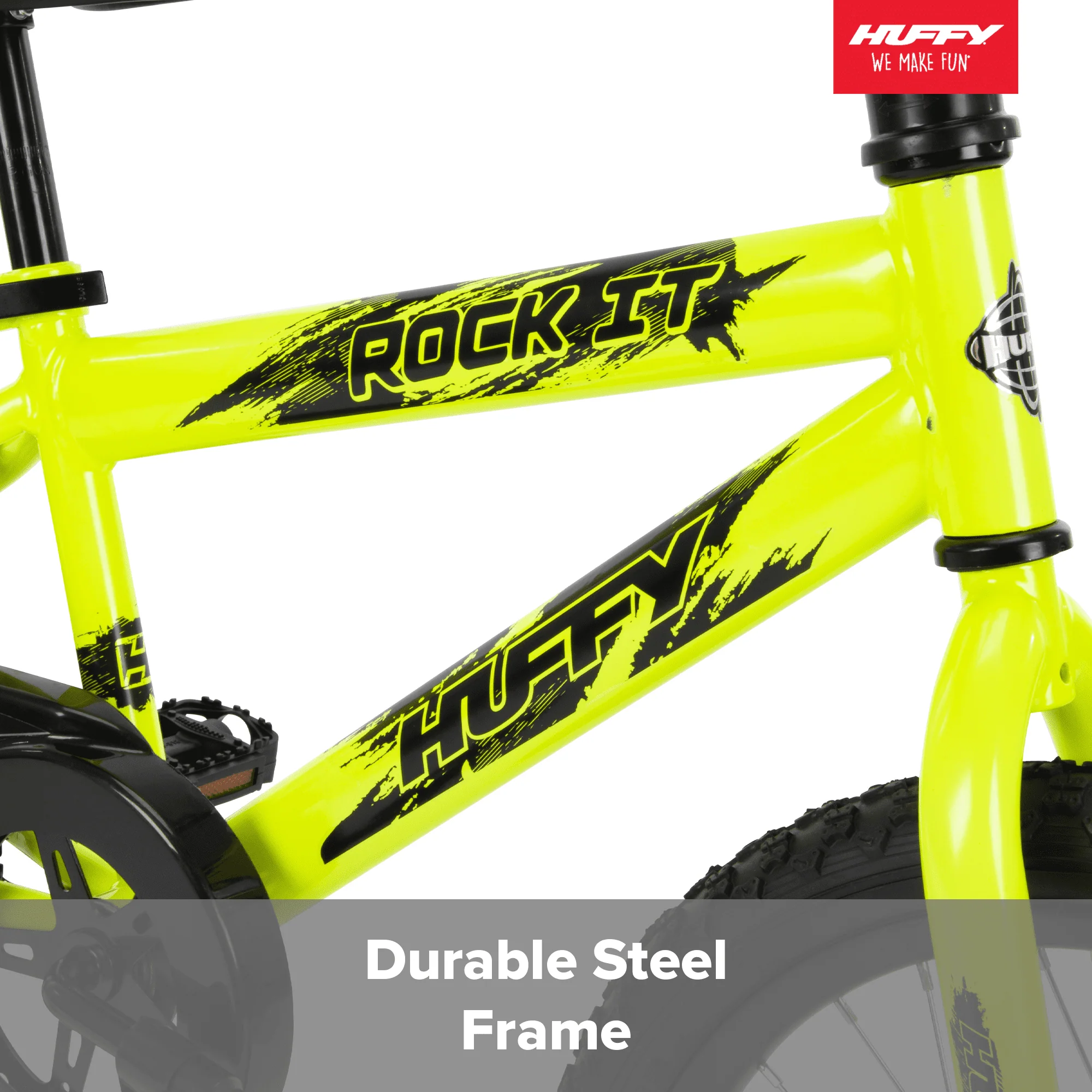 18 in Rock It Kids Bike for Boys Ages 4 and up, Child, Neon Powder Yellow Image 4