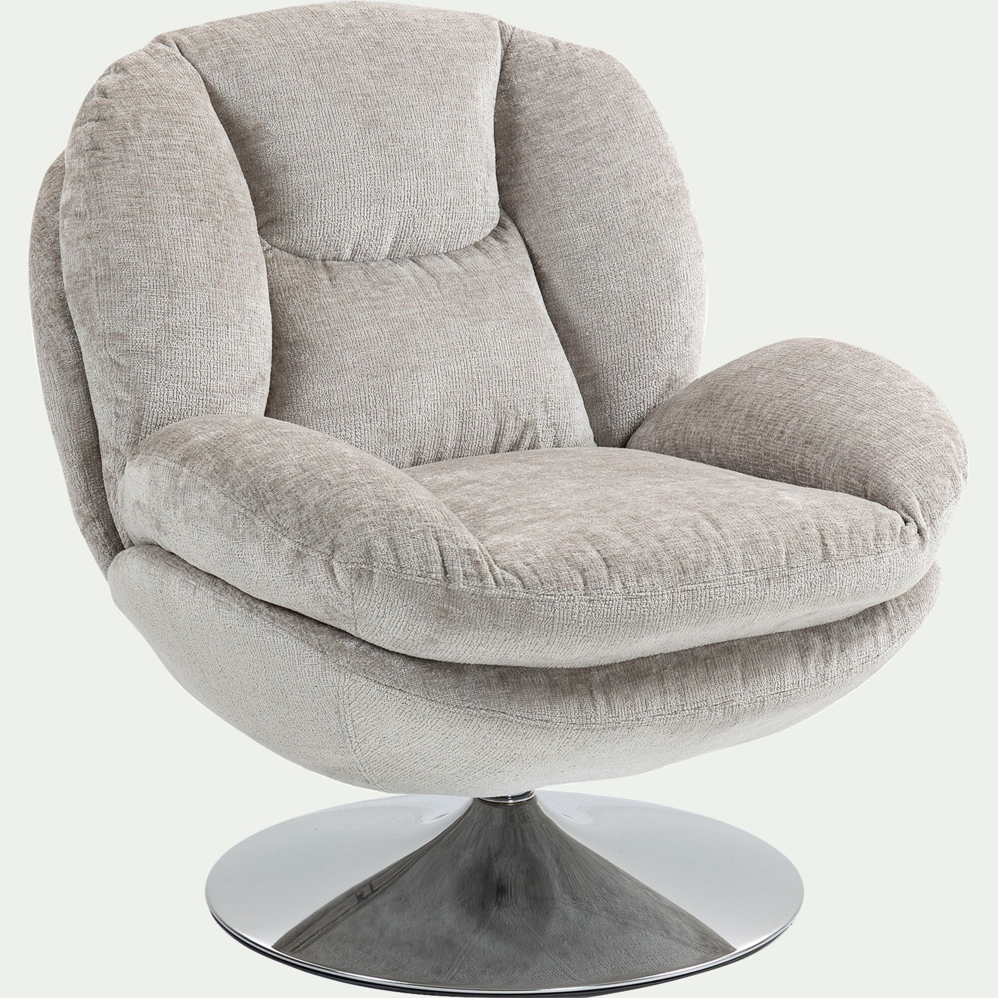 TOPIA - Fauteuil pivotant en tissu Harmony - taupe