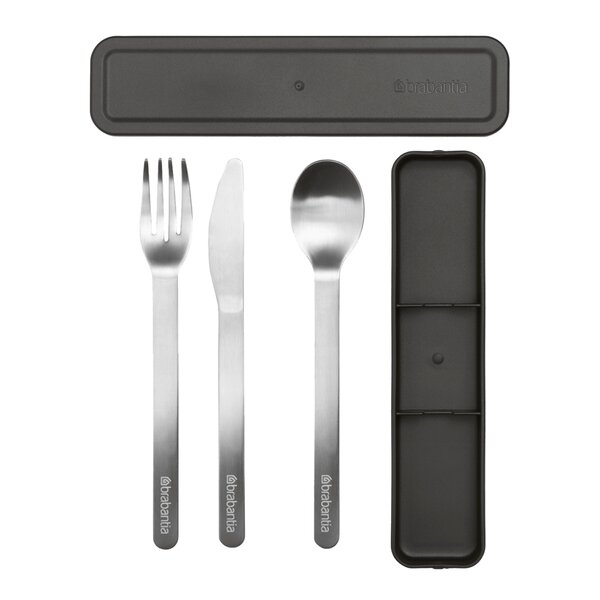 Make & Take bestikksett med etui 3 deler stål/mørk grå