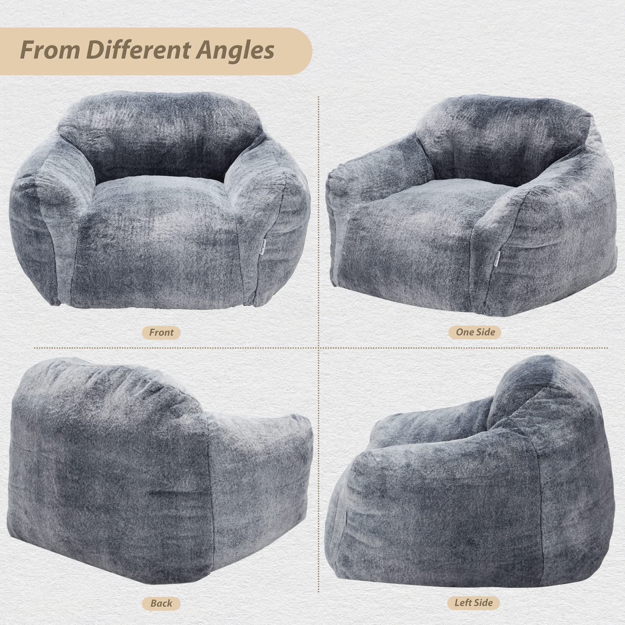 Homguava Giant Bean Bag Chair with Armrests