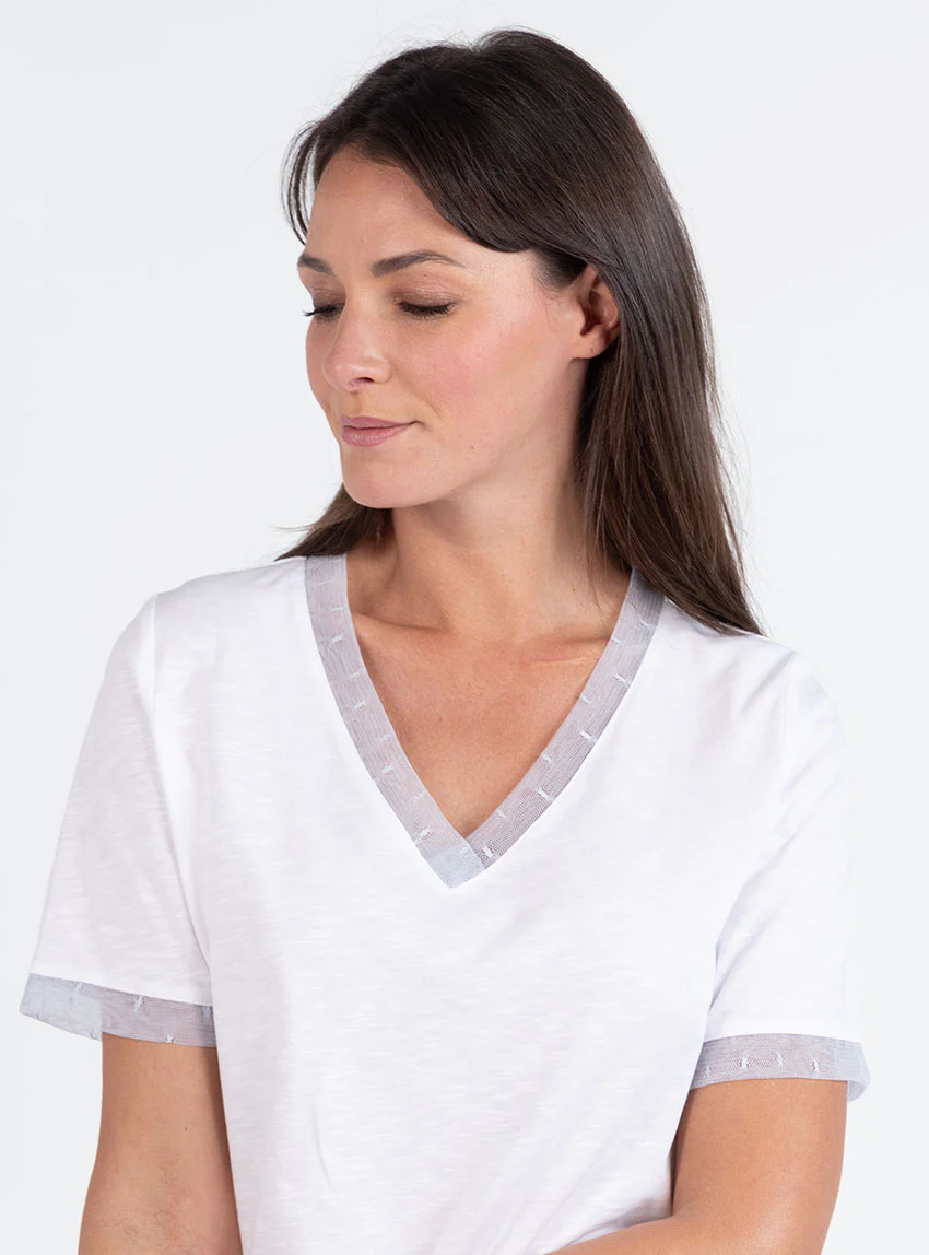 Tee-shirt femme en coton flammé