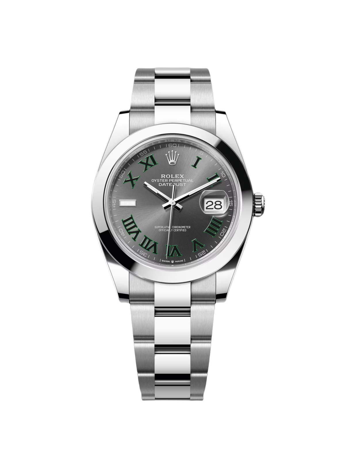 【Super Clone】RLX Datejust 41mm 126300 Slate Roman Oyster Stainless Steel Watch