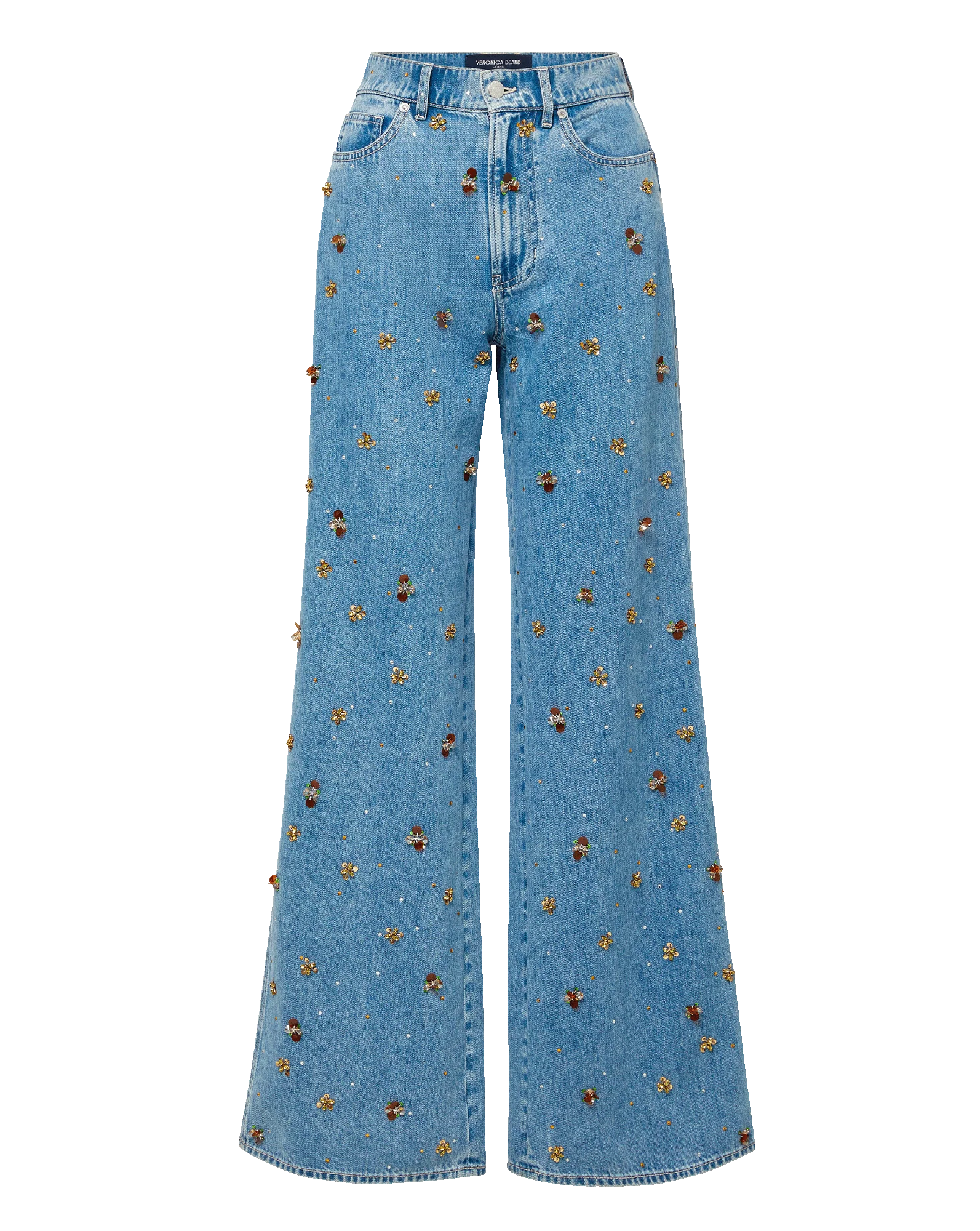 Kasey Embellished Wide-Leg Jean
