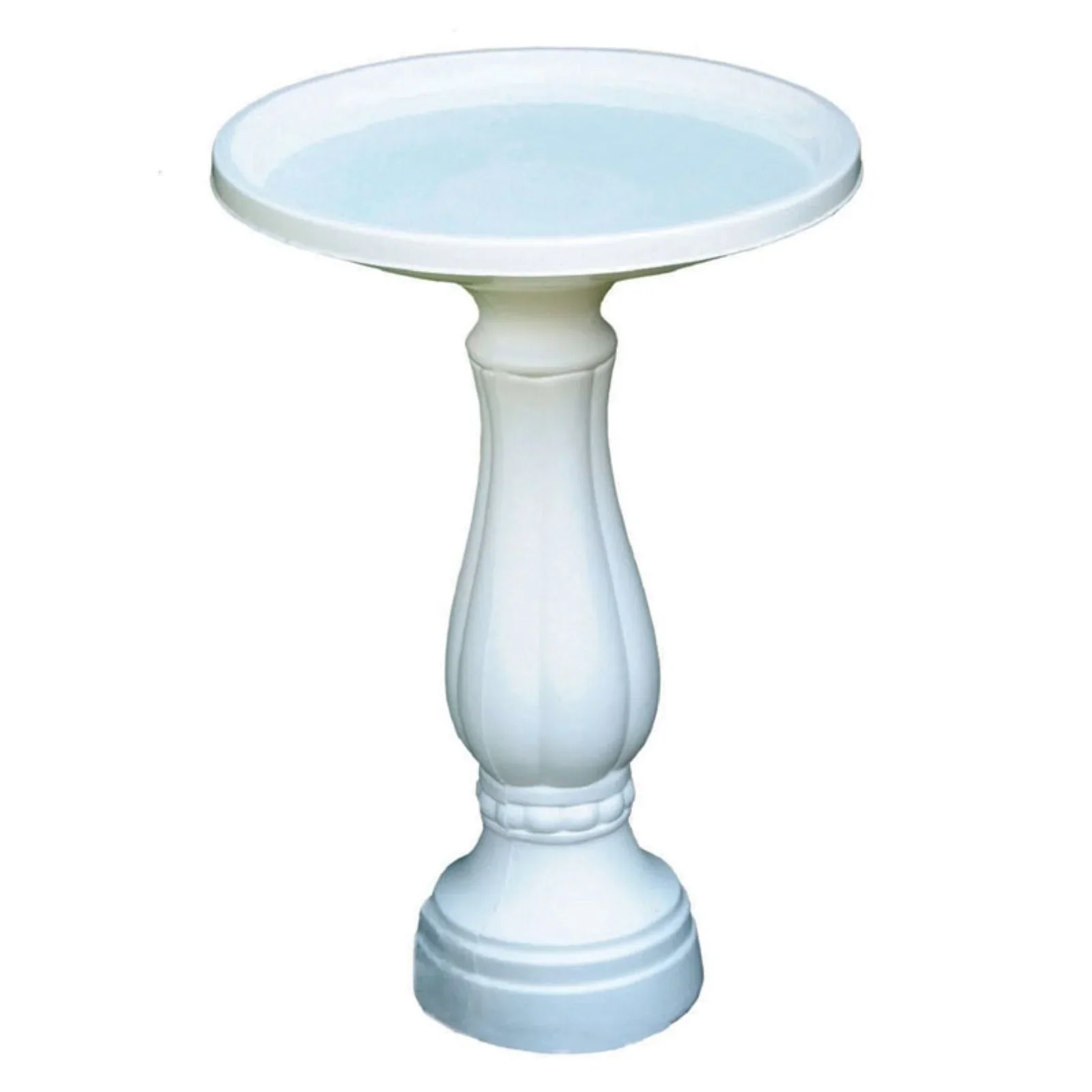 Bloem Promo Birdbath With Pedastal:  White - 17 Basin With 2 Depth, 25 Fillable Pedastal, Smooth Gloss, Durable & Weather Resistant Resin, For Indoor &Outdoor Use, Gardening