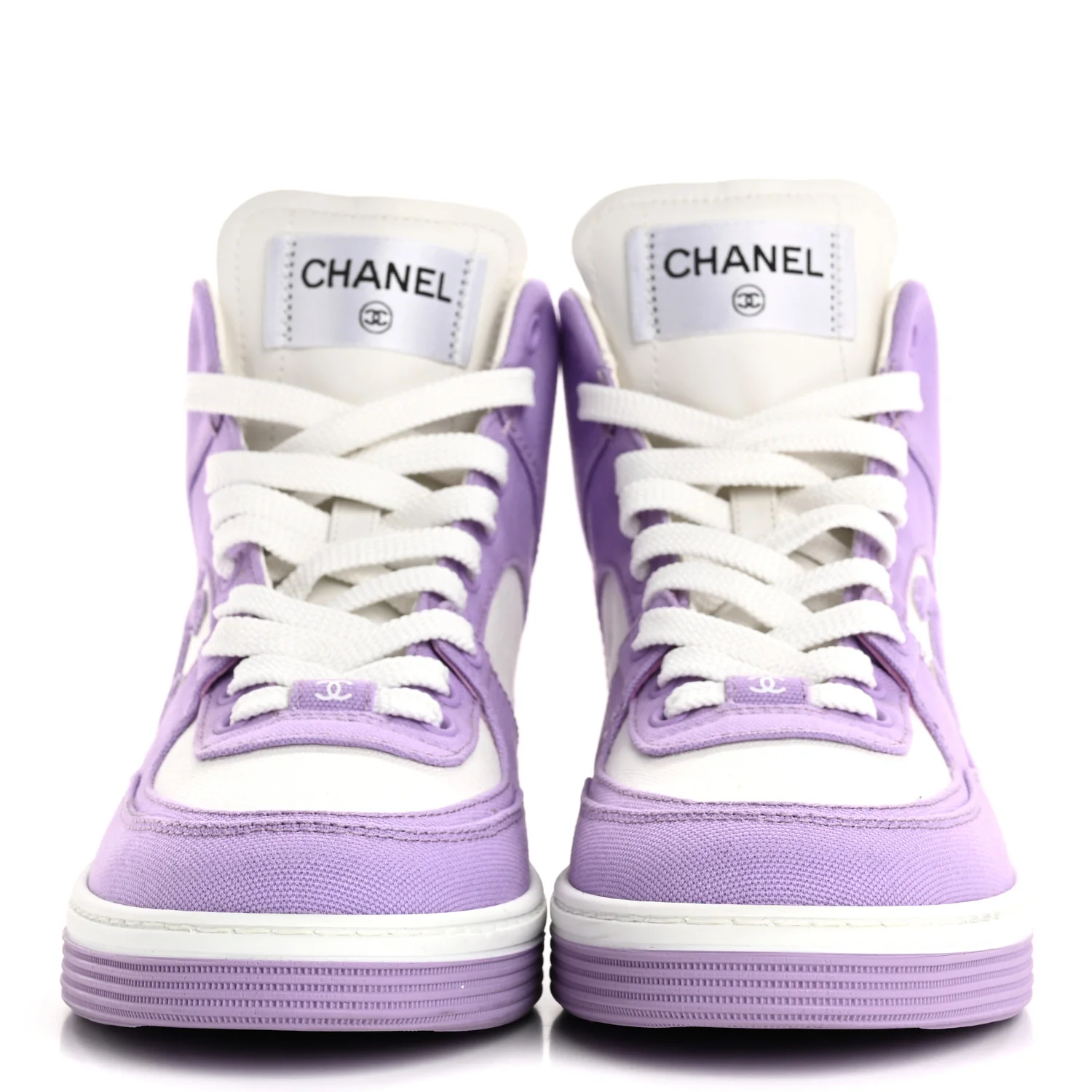 Cotton High Top Sneakers 38 Purple White