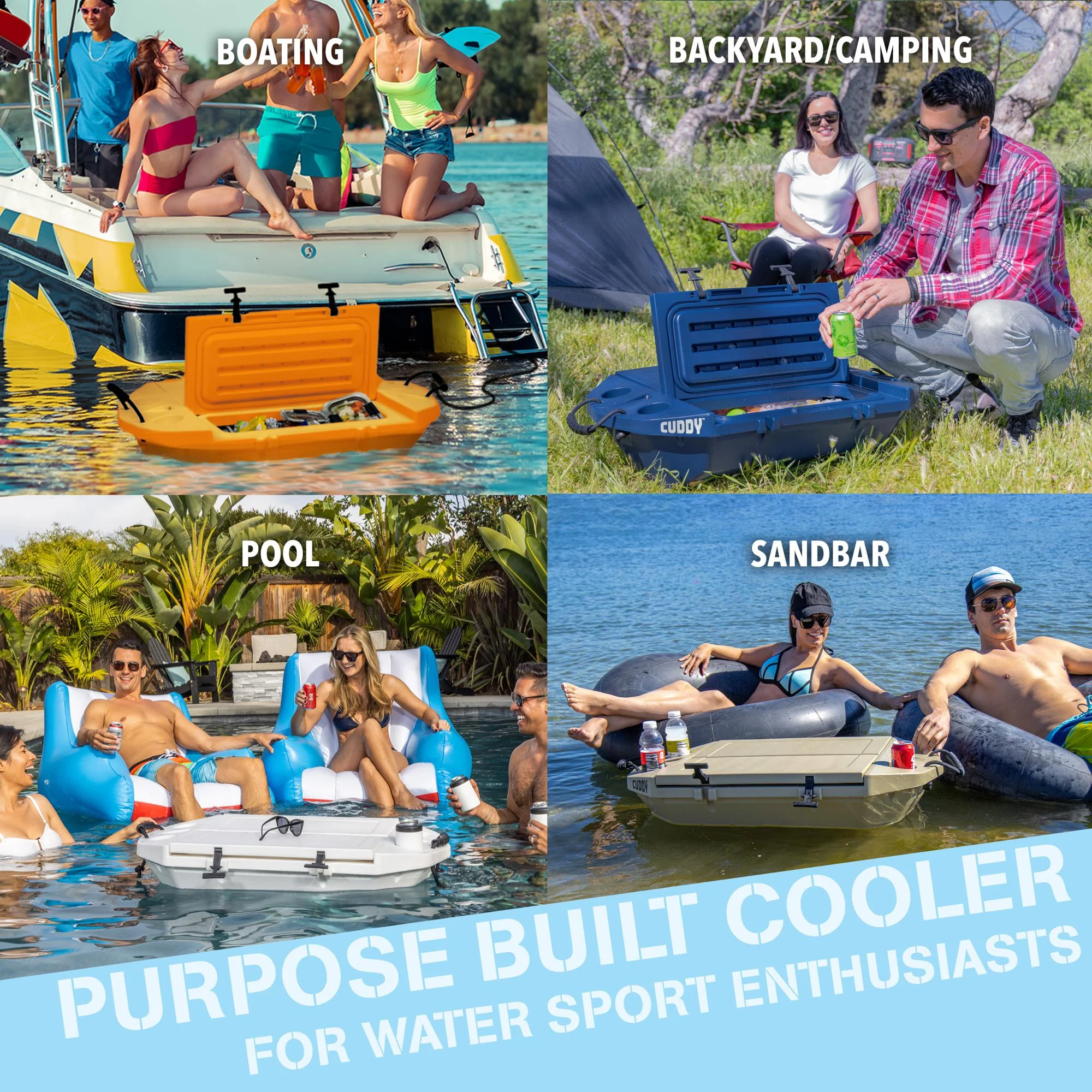 Floating Cooler and Dry Storage Vessel 40QT Amphibious Hard Shell Design, Navy(Navy) - Image 4