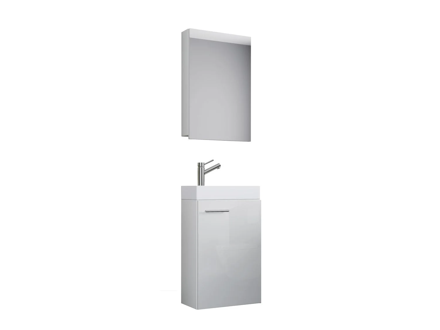 VCM Set d'armoire  glace ou miroir et meuble sous vasque avec lavabo Slito, pour salle de bain