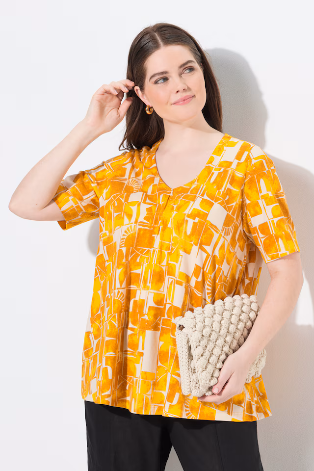 Eco Cotton Abstract Sun Print Short Sleeve Tee