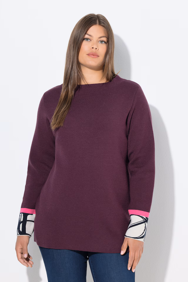 Statement Cuff Boat Neck Sweater