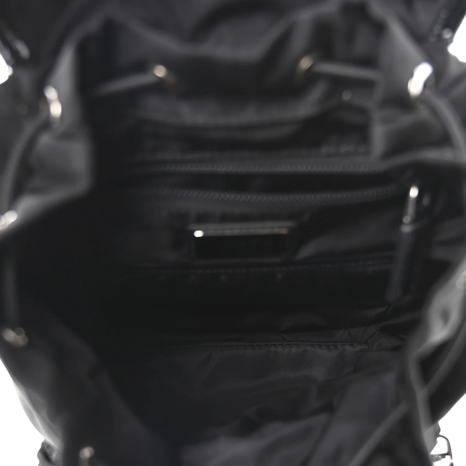 Nylon Brushed Calfskin Mini Sling Backpack  Black