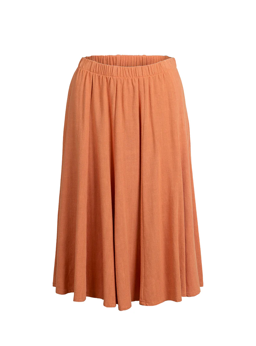 Jupe à panneaux femme orange terracotta