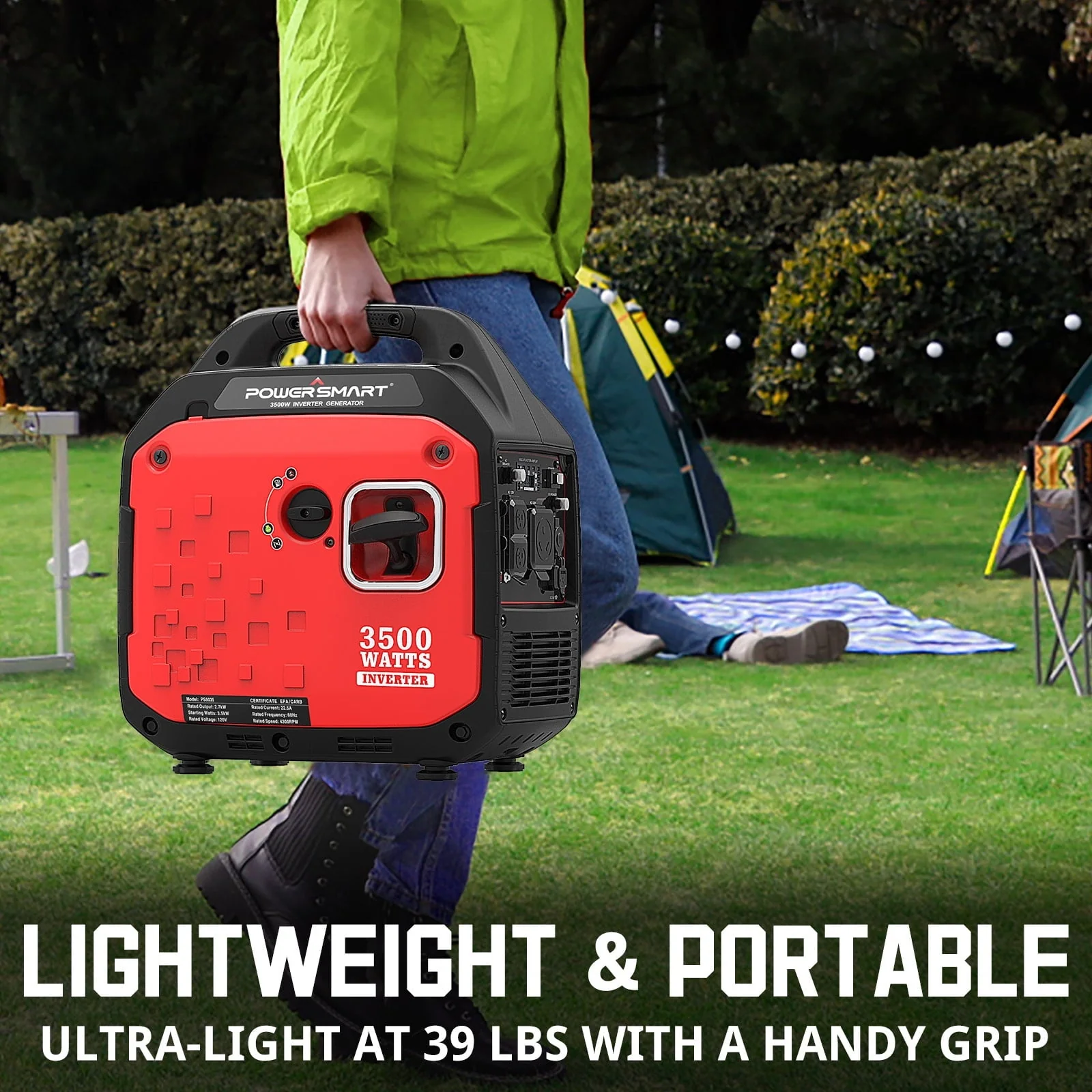 Gasoline Portable Generator, 3500W Gas Powered Inverter Generator,for Outdoor Camping Travel, PS5035(2350W) Image 7