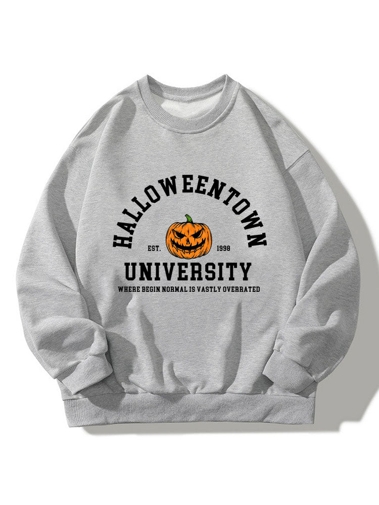 Sweat-shirt décontracté à imprimé citrouille Halloweentown