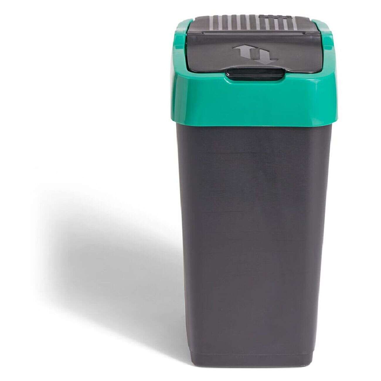 Poubelle de tri pour verre 18L plastique vert et noir