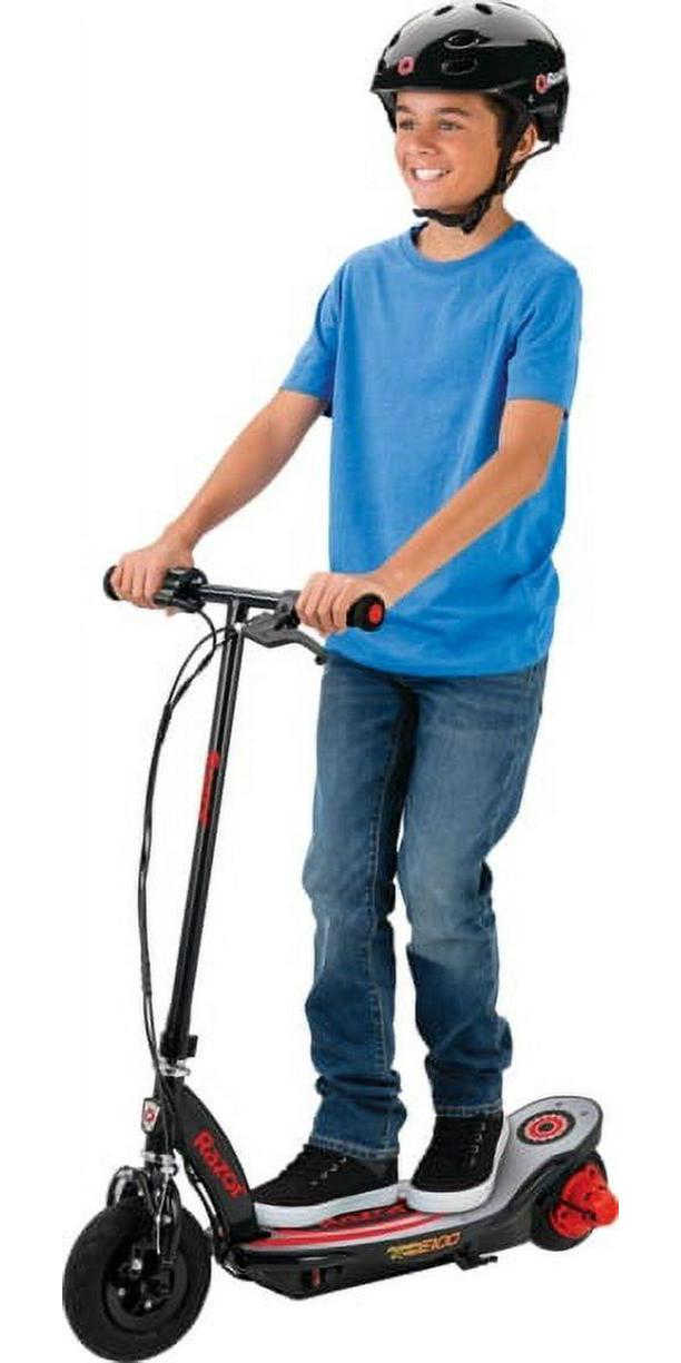 Power Core E100 Electric Scooter with Aluminum Deck Red. Ages 8+ and Up to 120 lb. 8#8243; Pneumatic Front Tire. Up to 11 mph and Up to 60 Mins of Ride Time. 100W Hub Motor. Unisex - Image 4