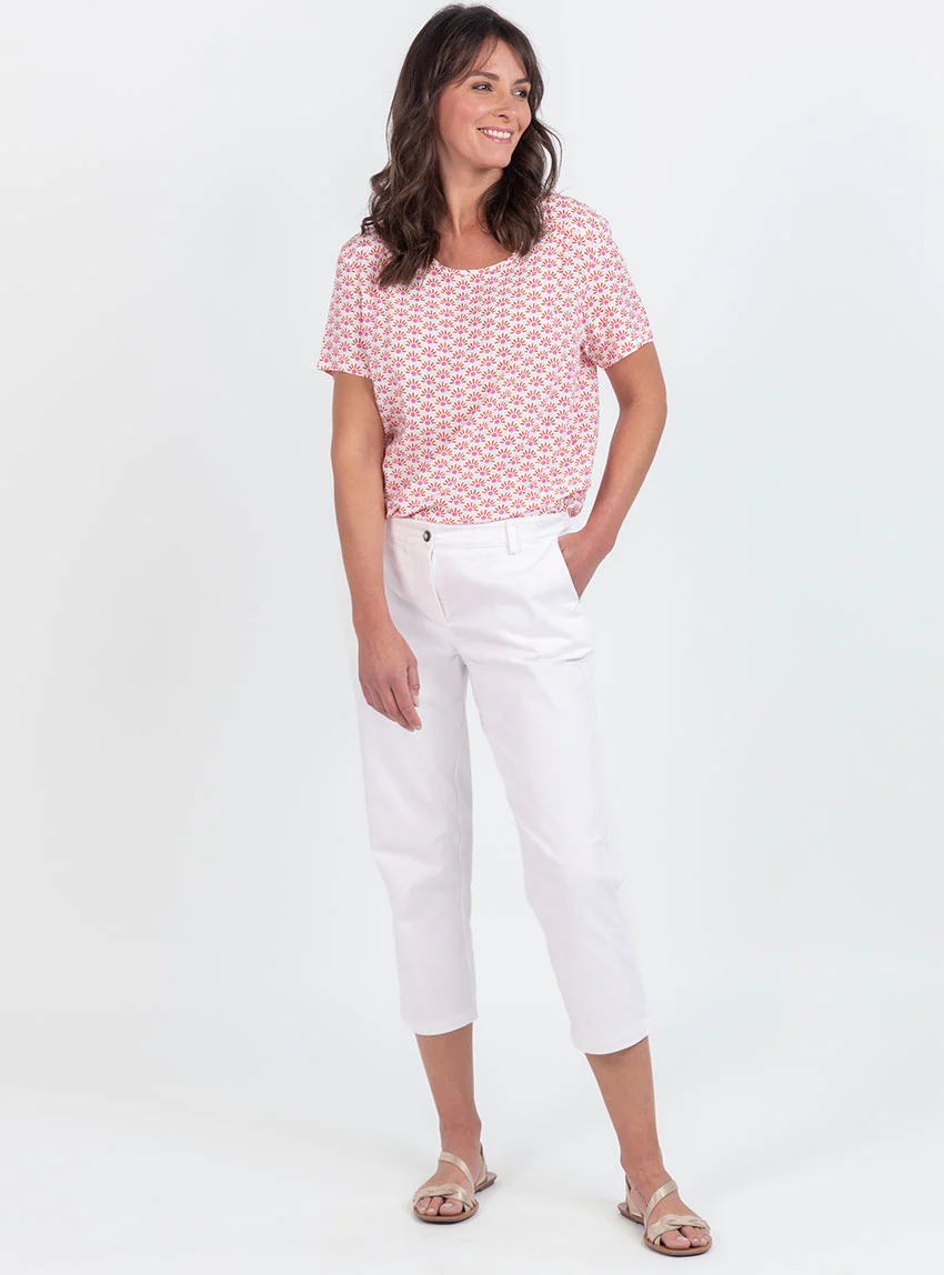 Blouse femme viscose imprimé orange