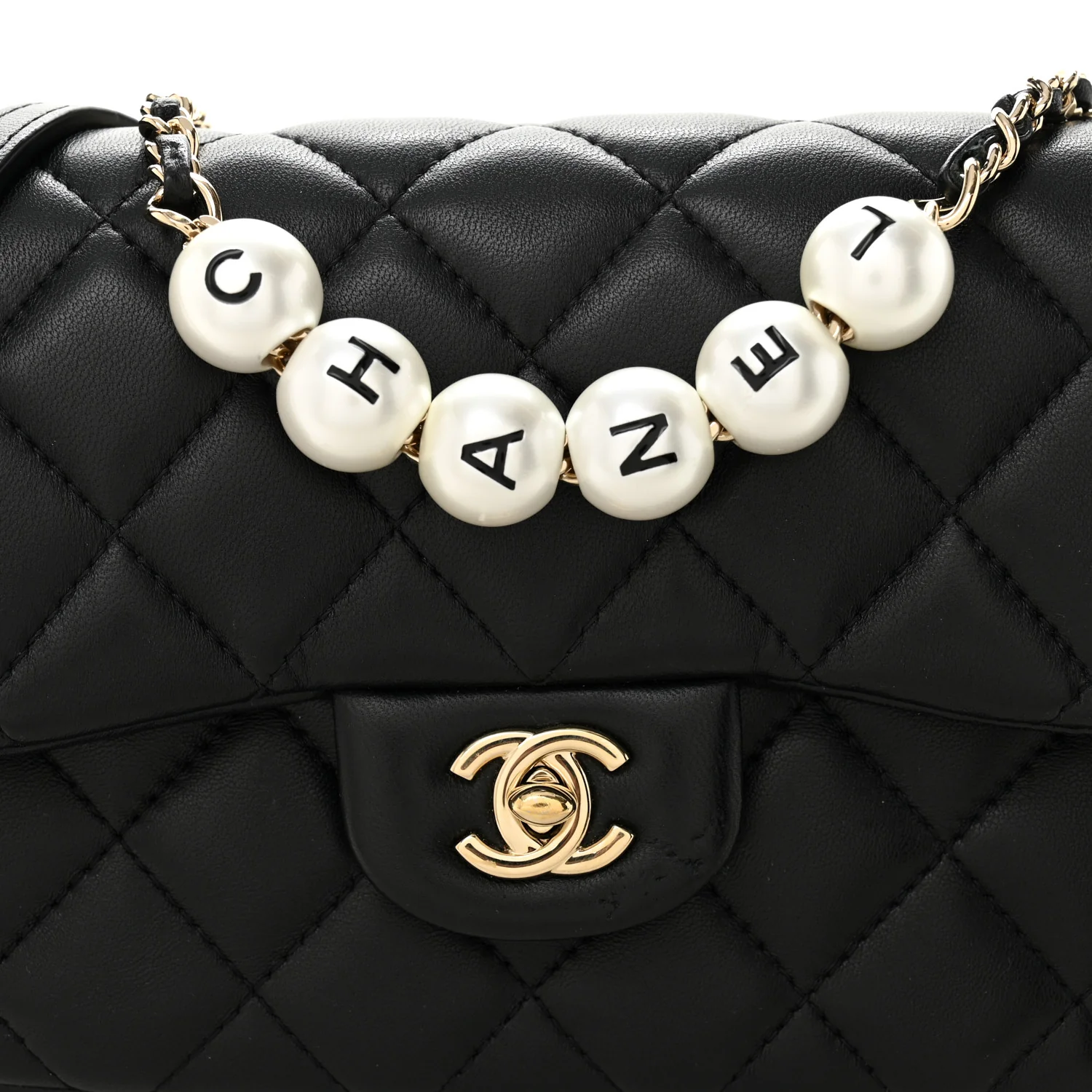 Lambskin Quilted Small My Precious Flap Black