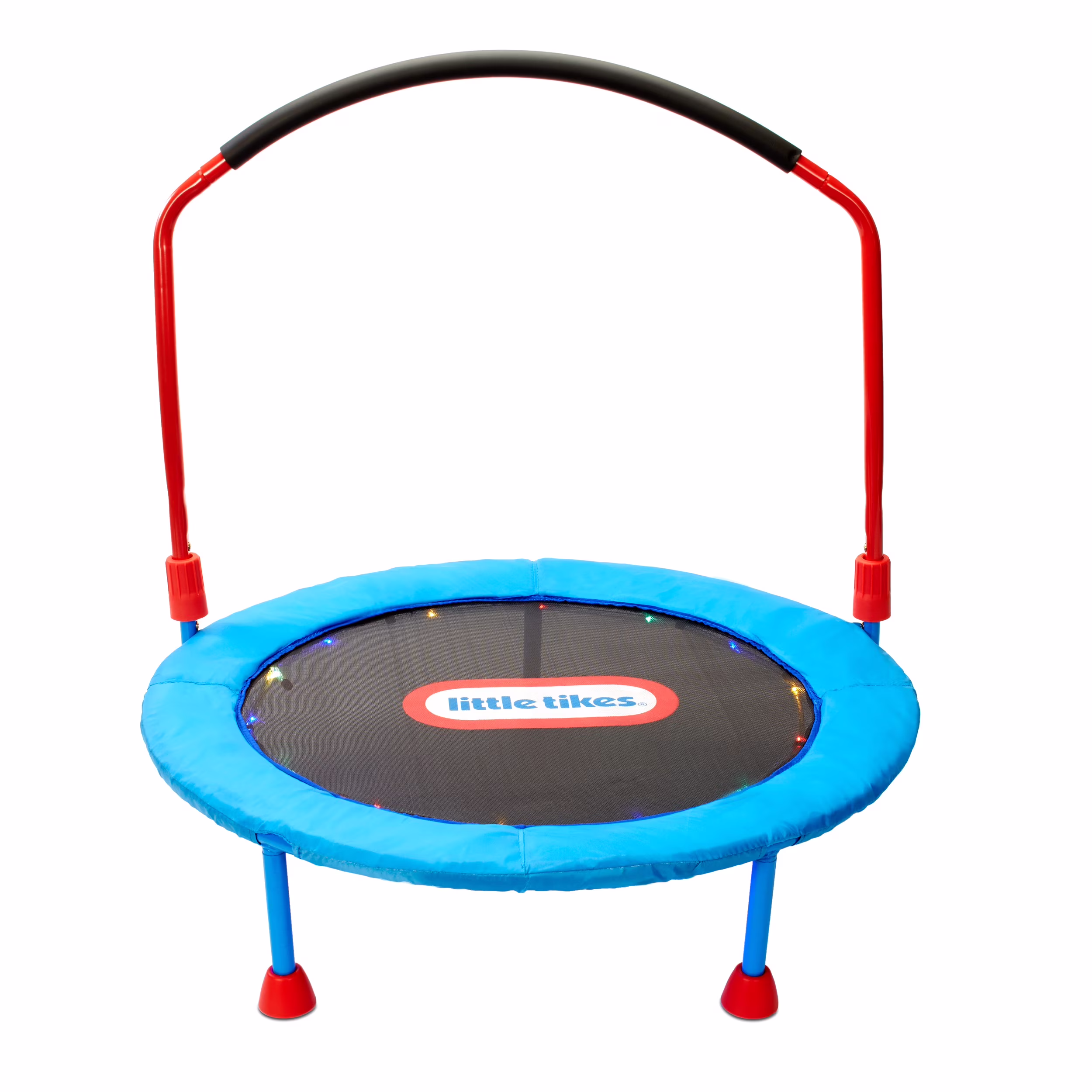 Light Up Easy Store 3 Foot Trampoline, with Hand Rail, Blue