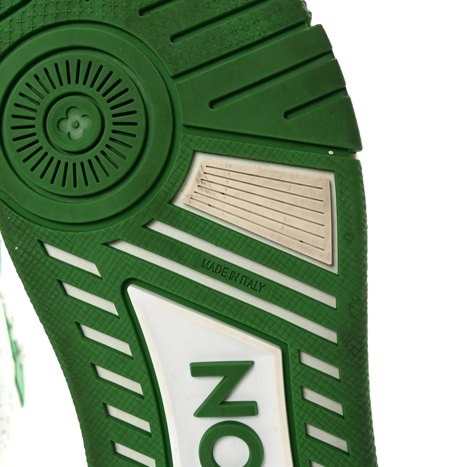 Calfskin Monogram Mens LV Trainer Sneakers 8 Green