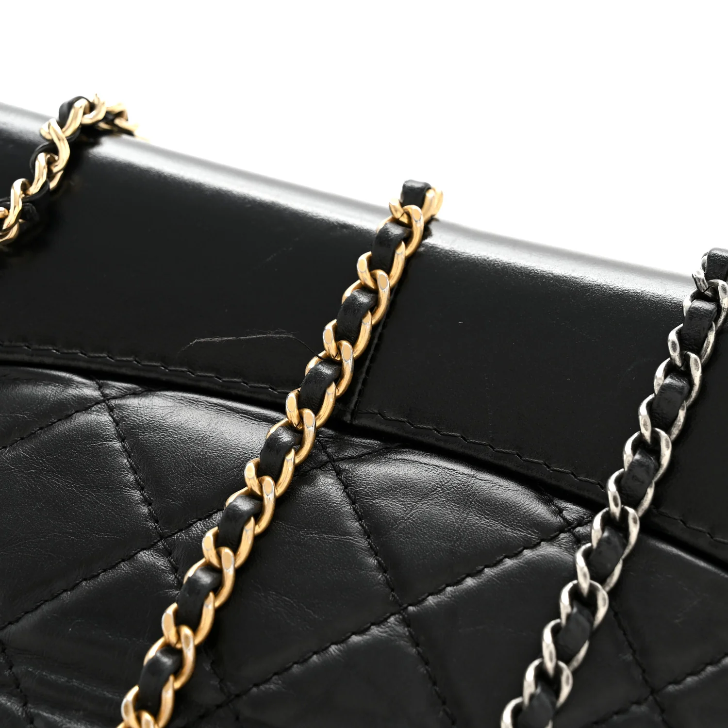 Aged Calfskin Quilted Small Gabrielle Backpack Black