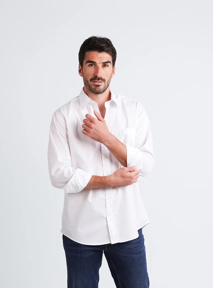 Chemise homme  classique en coton blanc