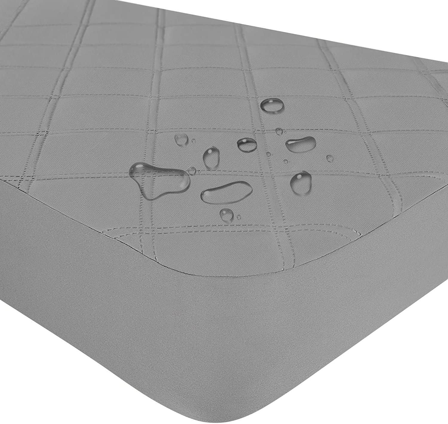Yoofoss Waterproof Crib Mattress Protector, Quilted Fitted Crib Mattress Pad, Ultra Soft Breathable Toddler Mattress Protector Baby Crib Mattress