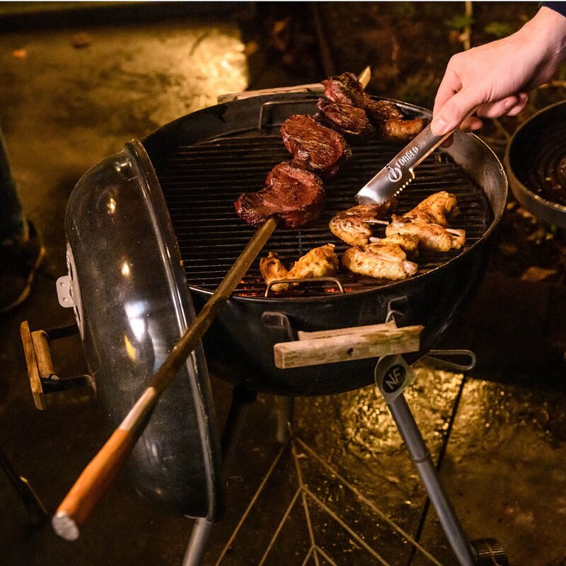 Churrasco grillspyd V-form 60 cm stål/oliventre