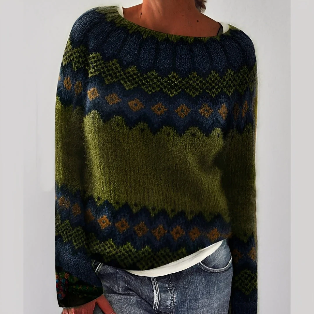 Heather - Pull classique à motif pour femme
