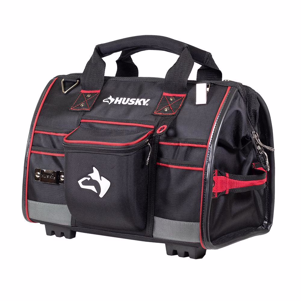 Husky 16 in. Large Mouth Tool Bag with Tool Wall