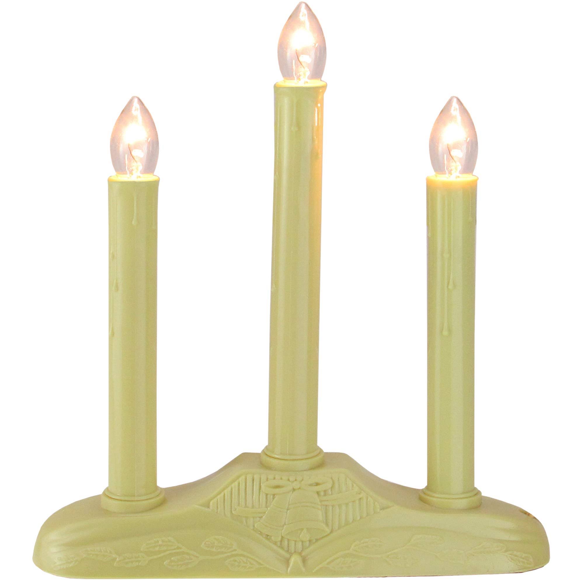 Northlight 3-Light Ivory Christmas Chandelier on Holly Berry and Bell Base Candle Lamp 11