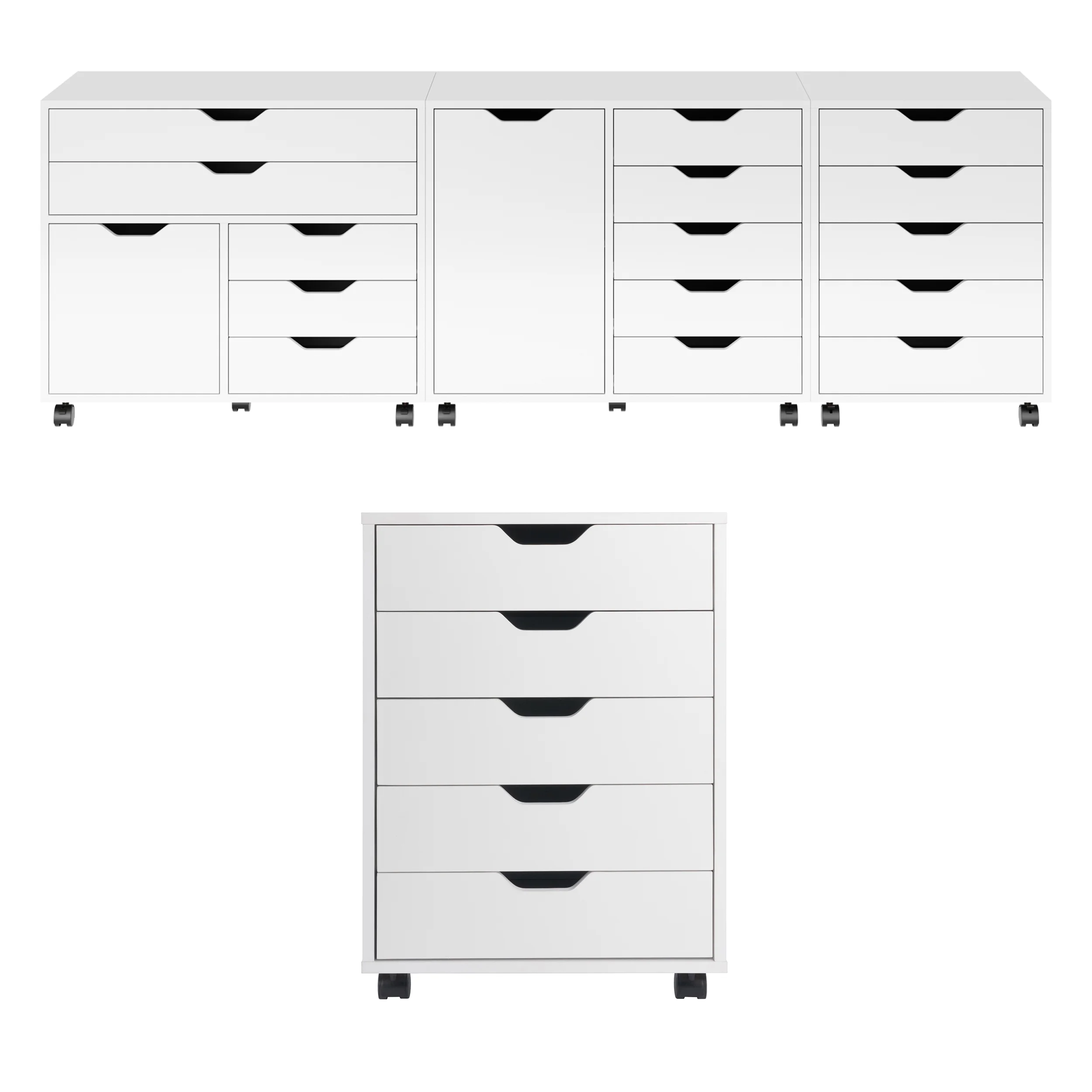 Halifax 5-Drawer Mobile Cabinet 10519, White Finish(White) - Image 8