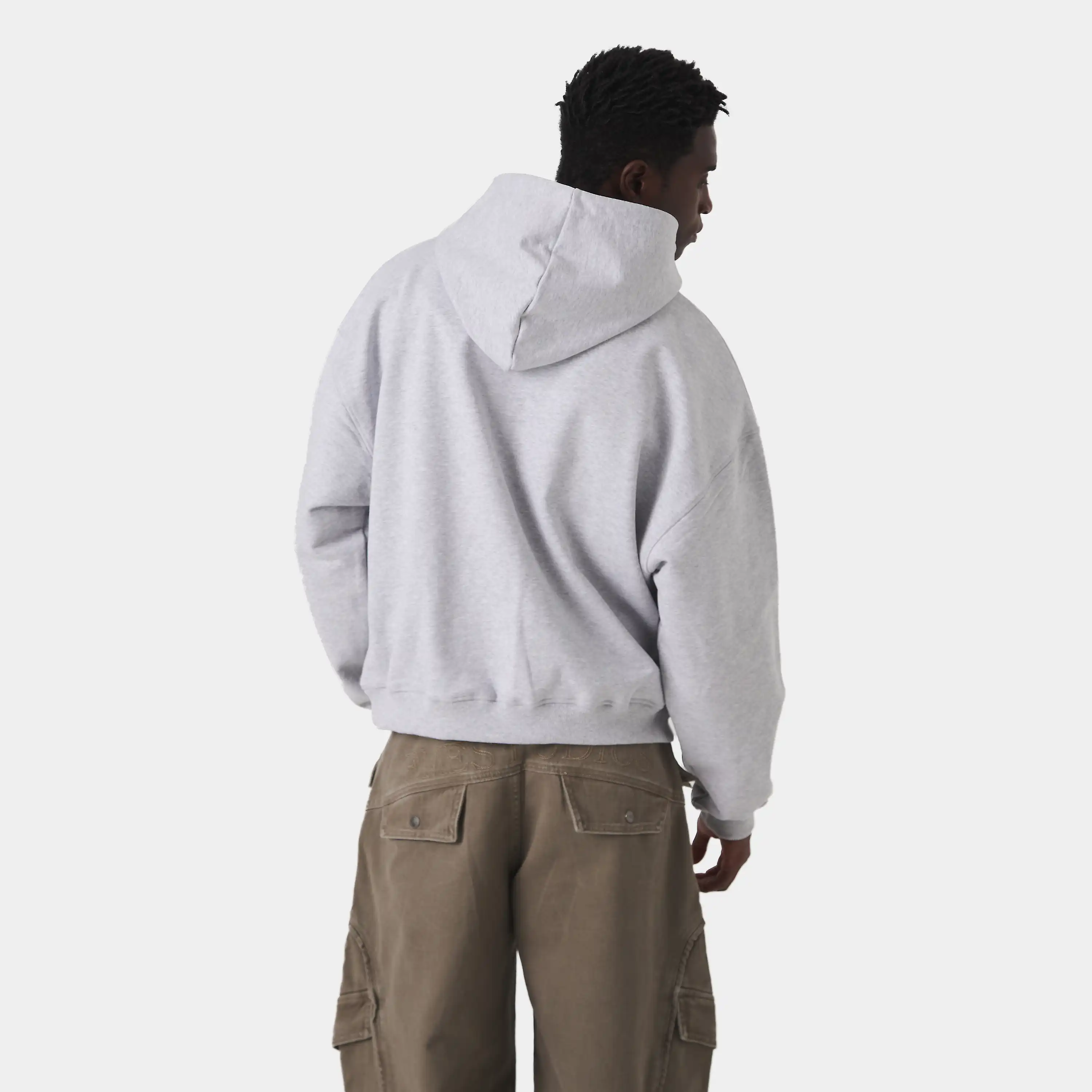 Stickers Grey Oversized Hoodie