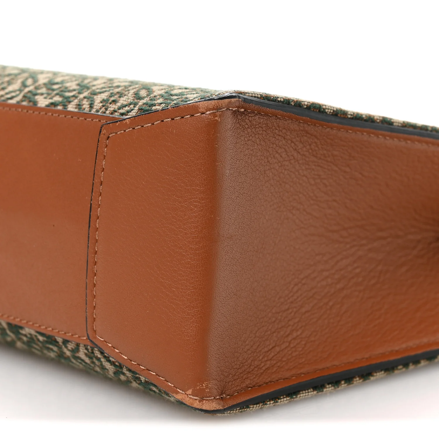 Jacquard Anagram Calfskin Buckle Tote Green