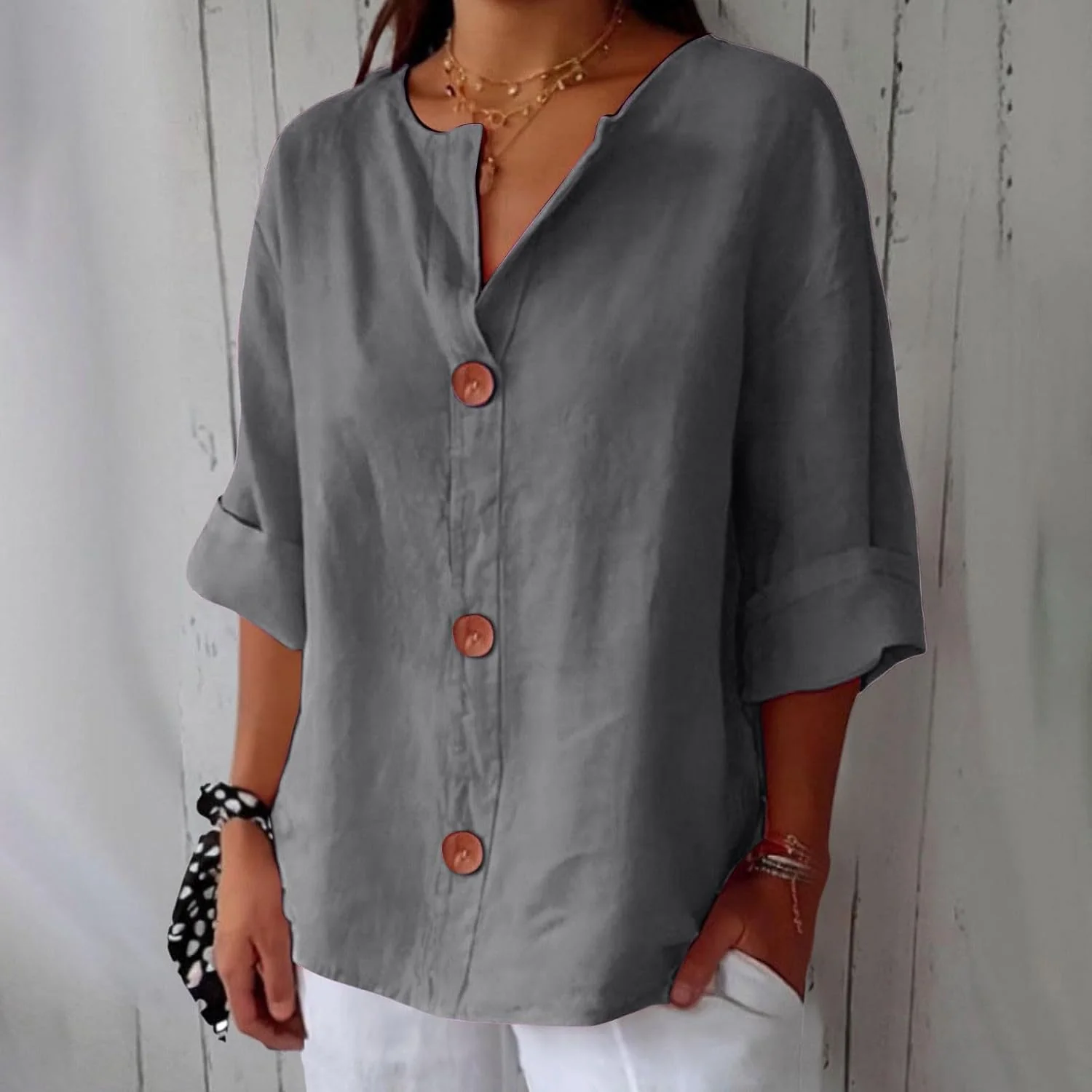 Clara - Blouse en Lin Décontractée
