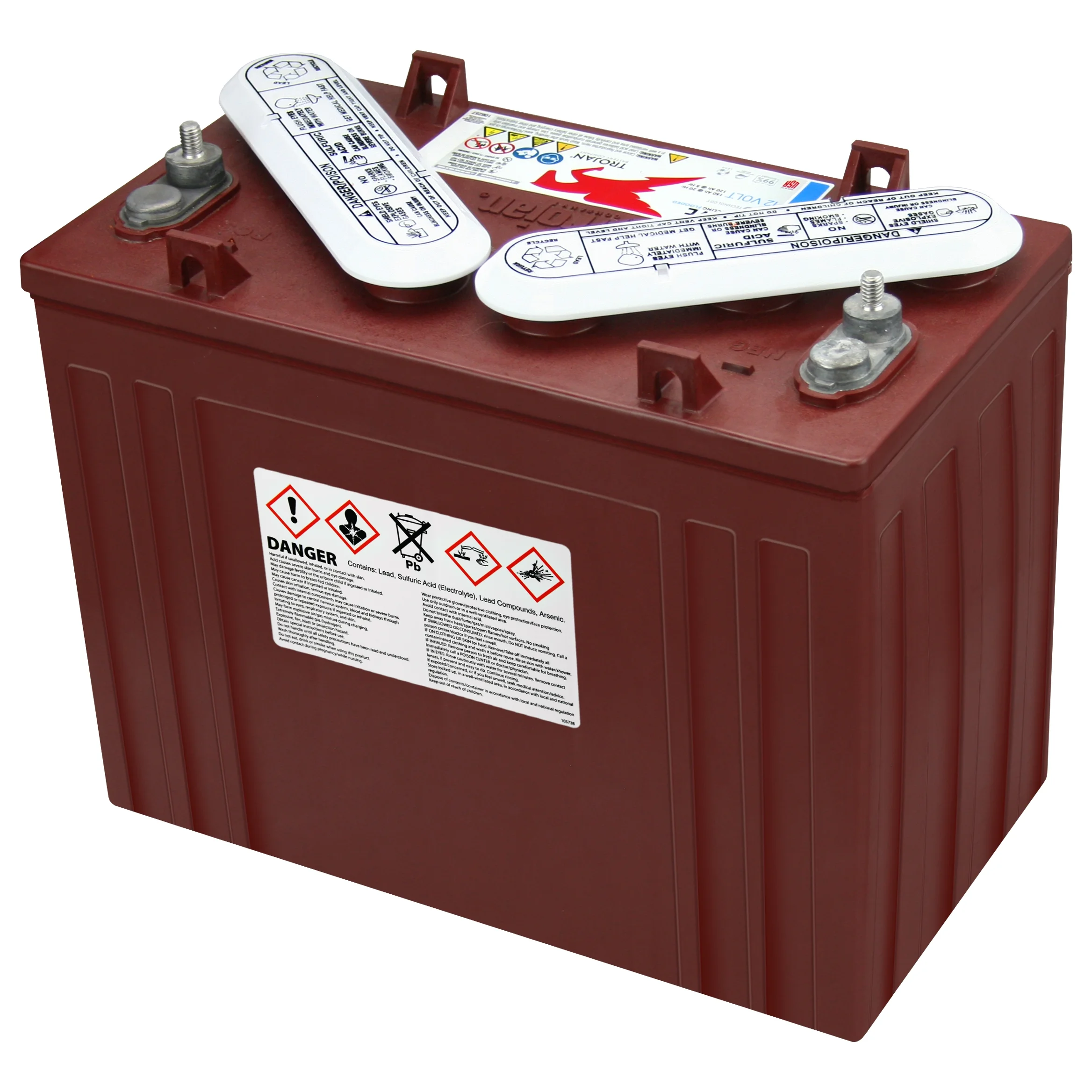 Trojan T - 1275 12V 150ah Flooded Lead Acid GC12 Deep Cycle Battery X6