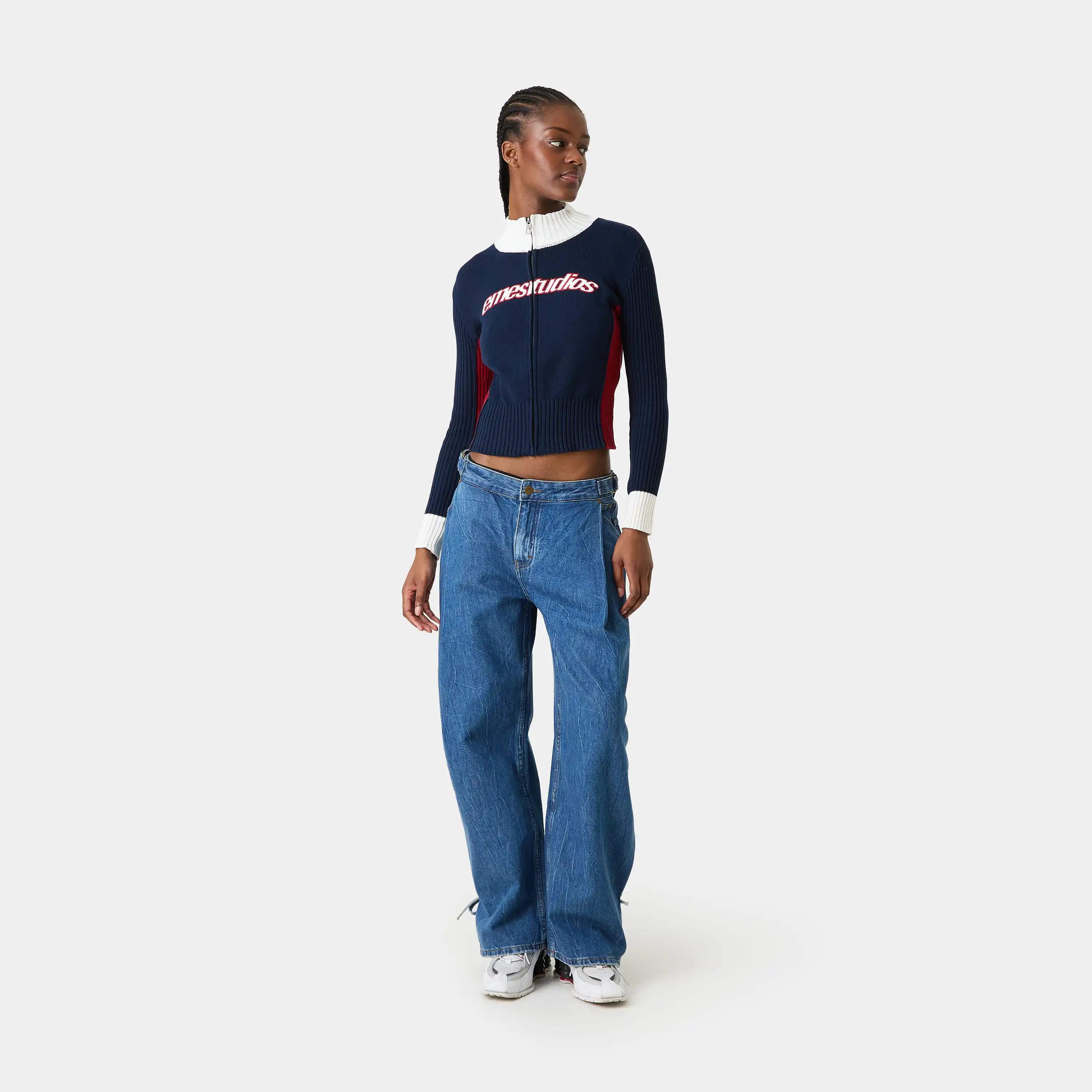 Betty Navy Zipper Knit
