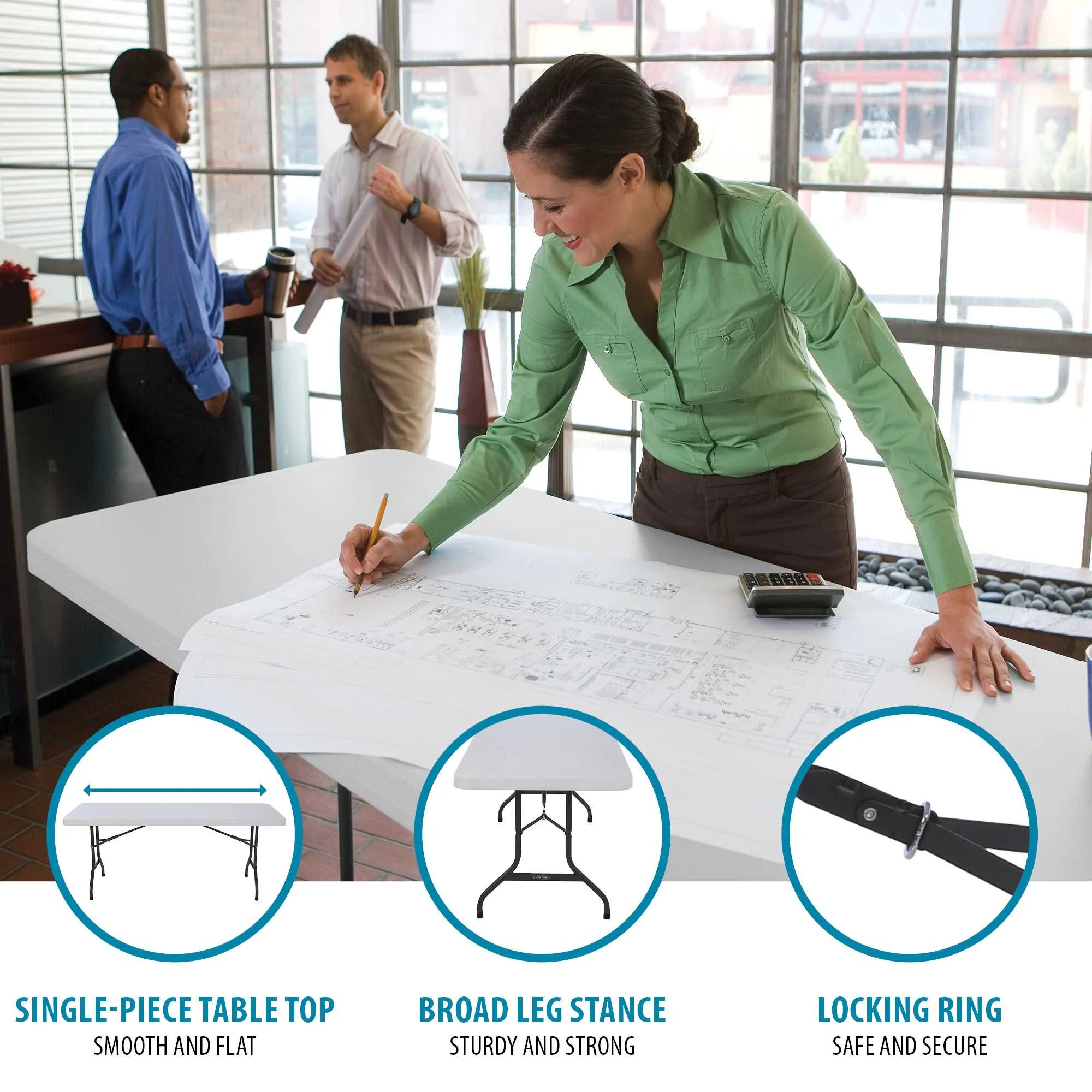 6' Commercial Grade High-Quality Folding Table, White - Image 4